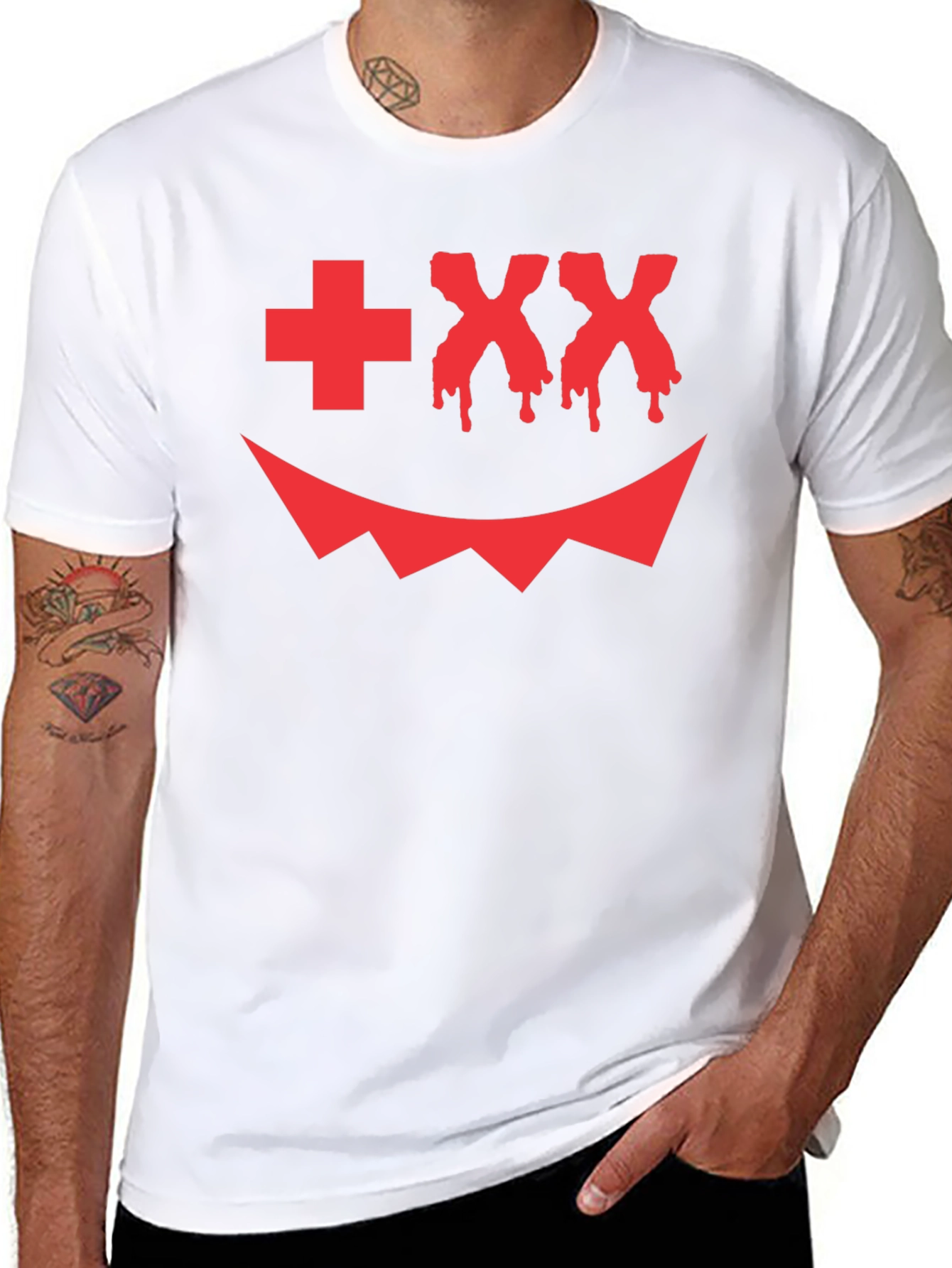 Scary Face Graphic Tee - Halloween Style