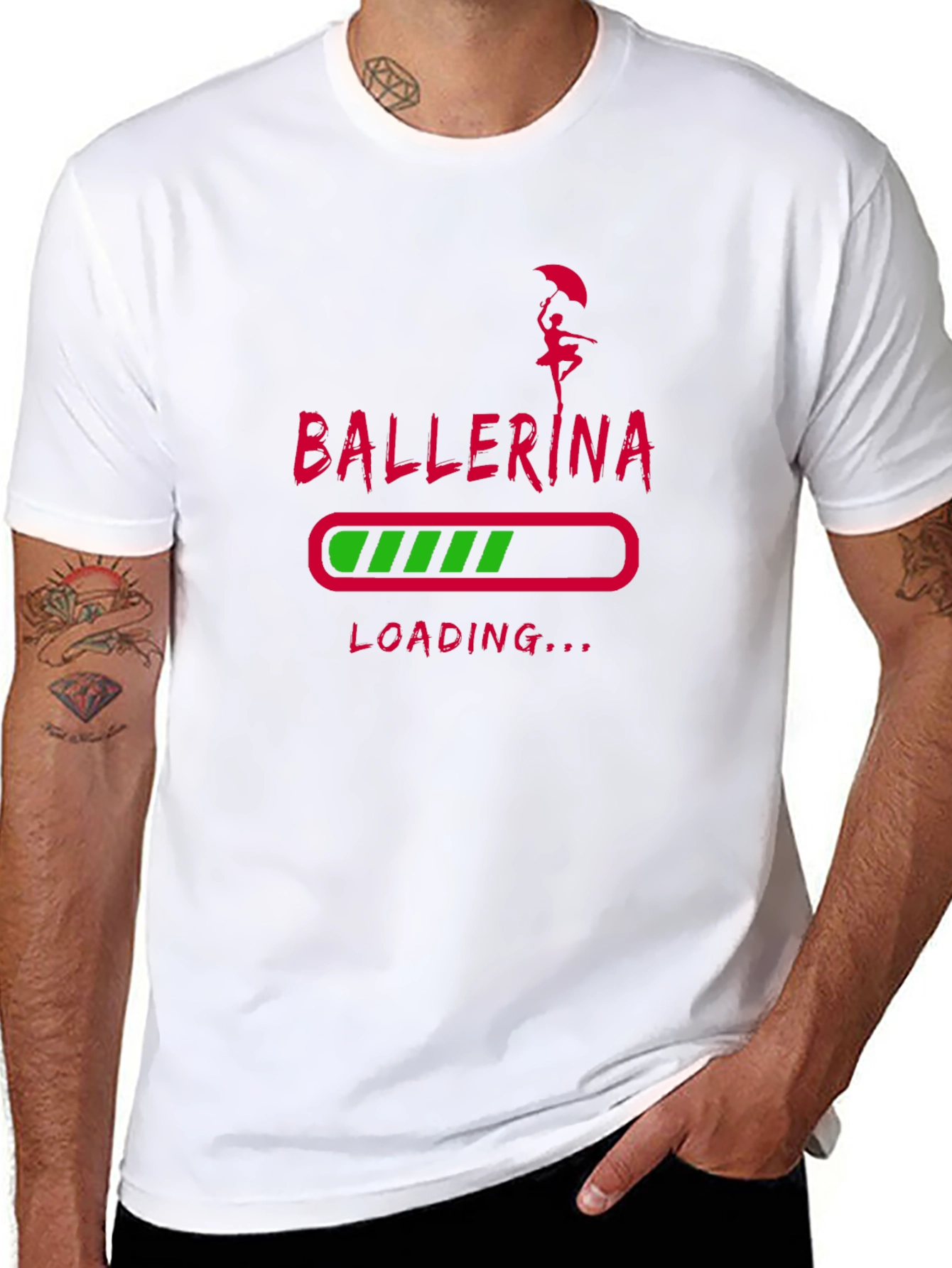 Ballerina Loading T-Shirt - Black Graphic Tee