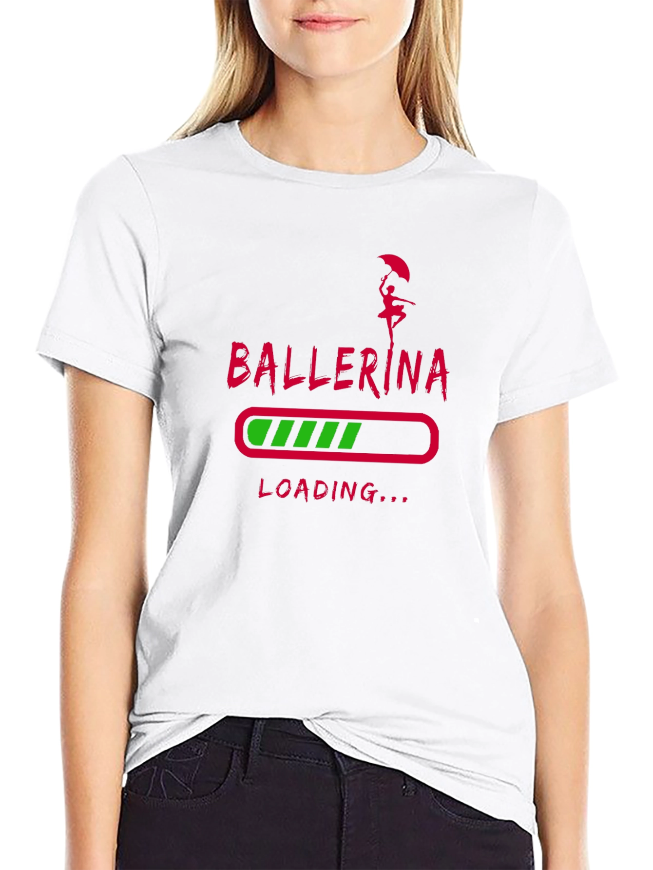 Ballerina Loading T-Shirt - Black Graphic Tee