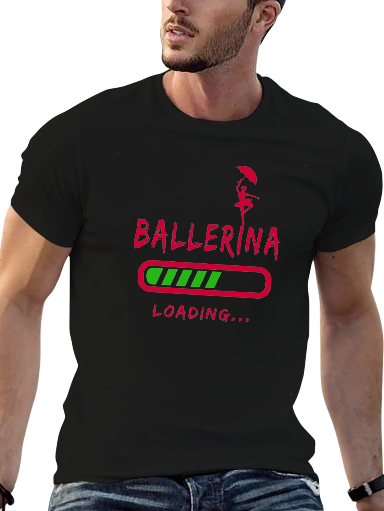 Ballerina Loading T-Shirt - Black Graphic Tee