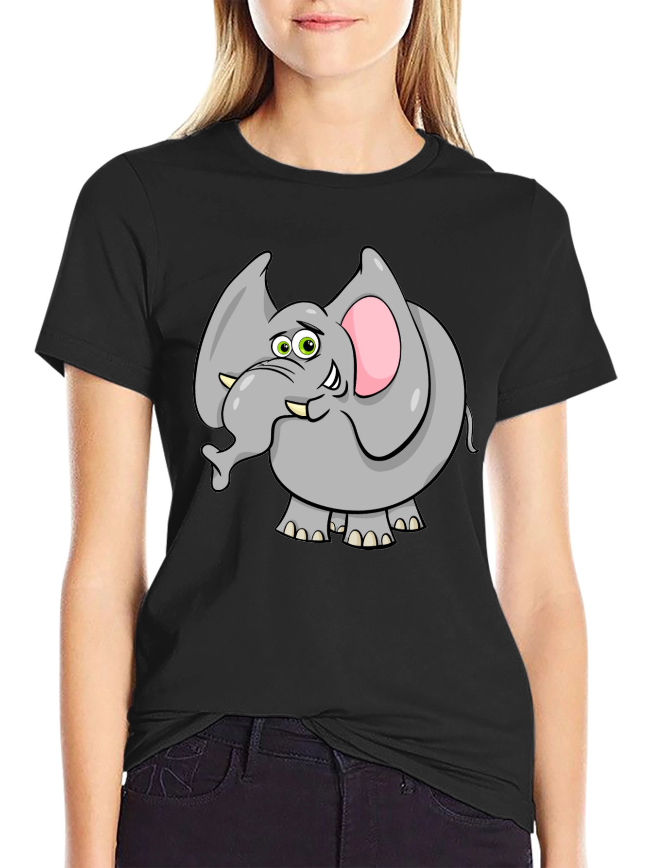 Elephant Graphic Tee - Quirky Animal Cartoon T-Shirt