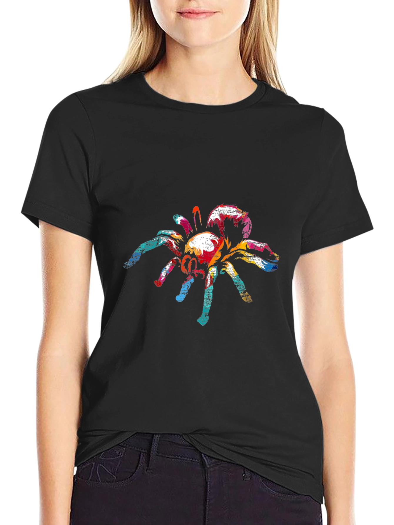 Abstract Spider Graphic Tee - Mens Black T-Shirt