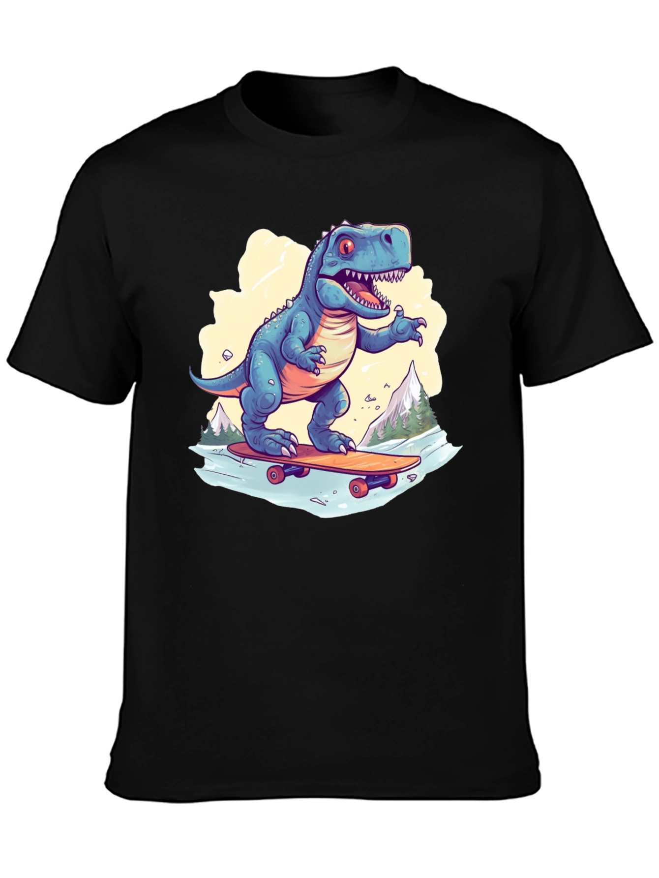Skateboarding Dinosaur Graphic Tee