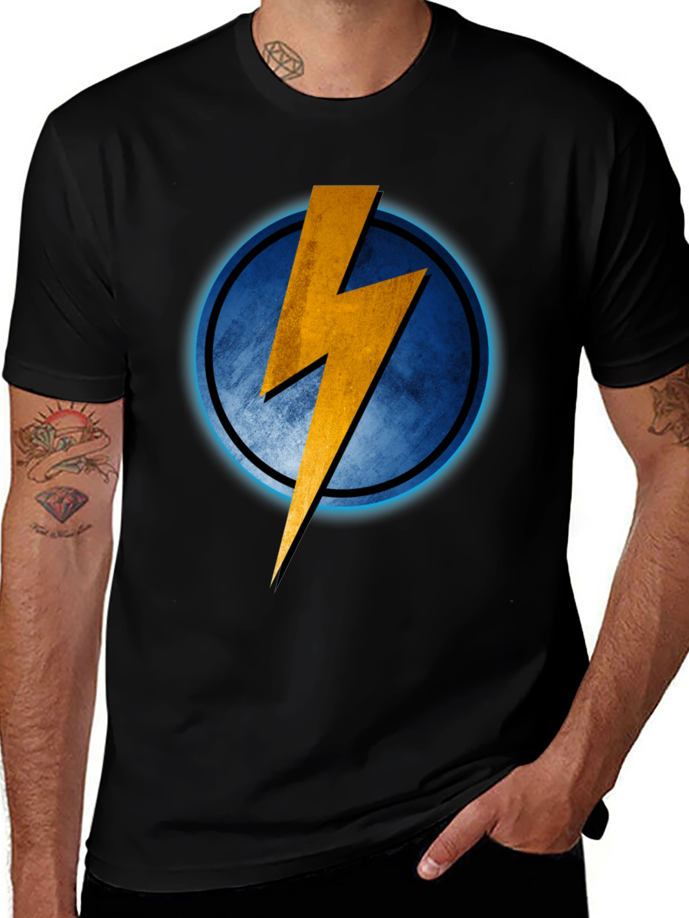Electric Bolt Graphic Tee - Black