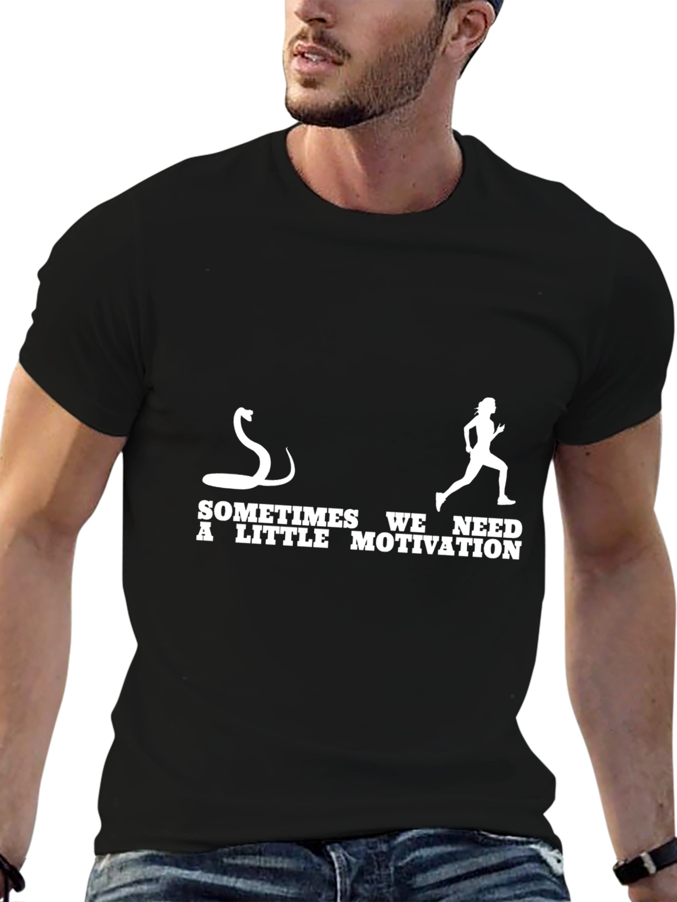 Motivational T-Shirt: Snake Chasing Runner Humor Tee