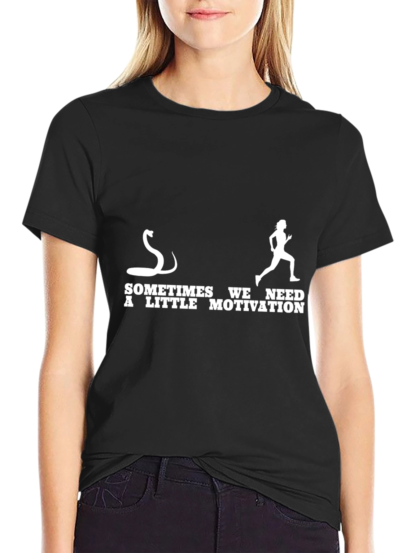 Motivational T-Shirt: Snake Chasing Runner Humor Tee