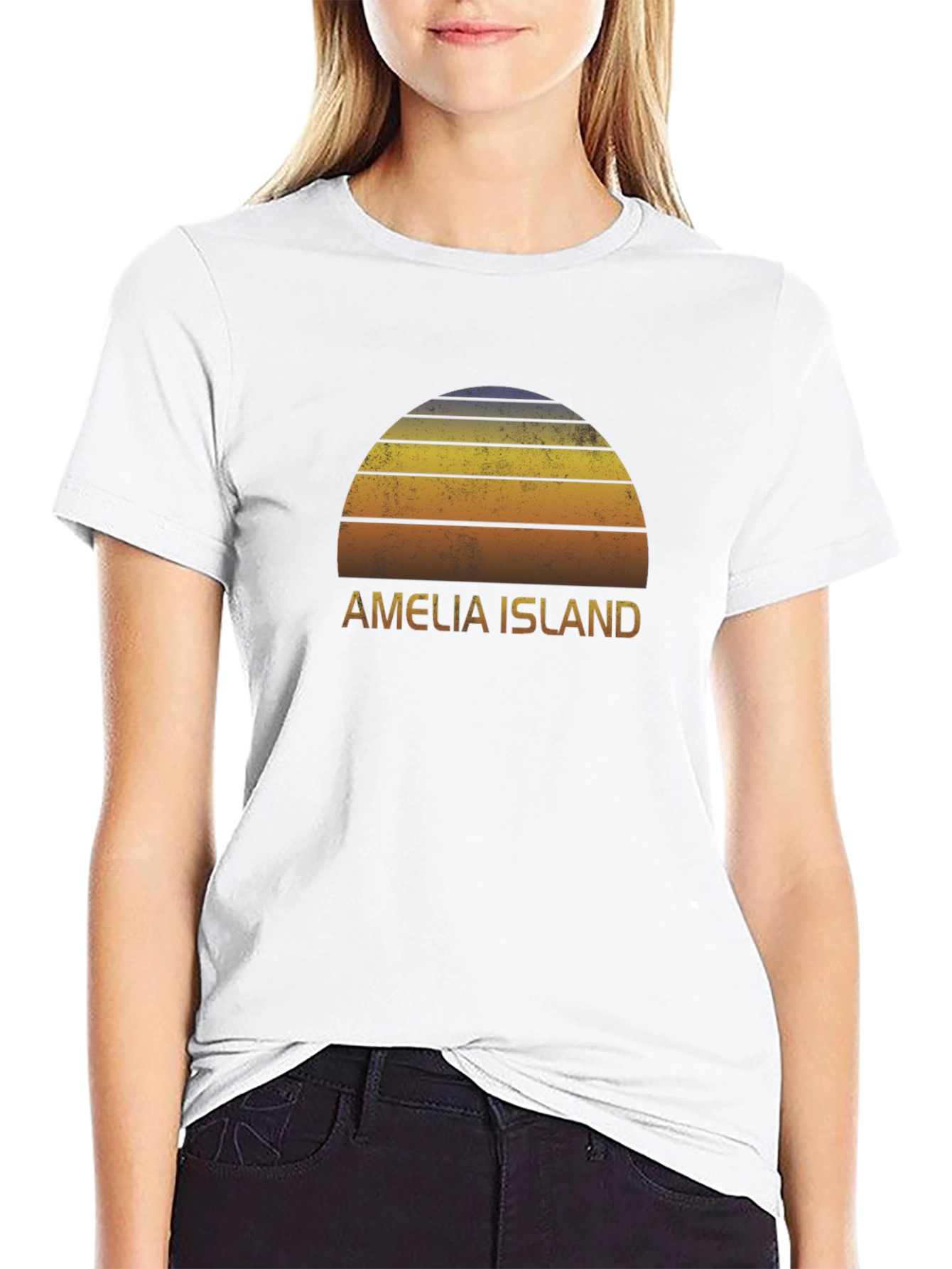 Amelia Island Graphic Tee - Retro Sunset T-Shirt