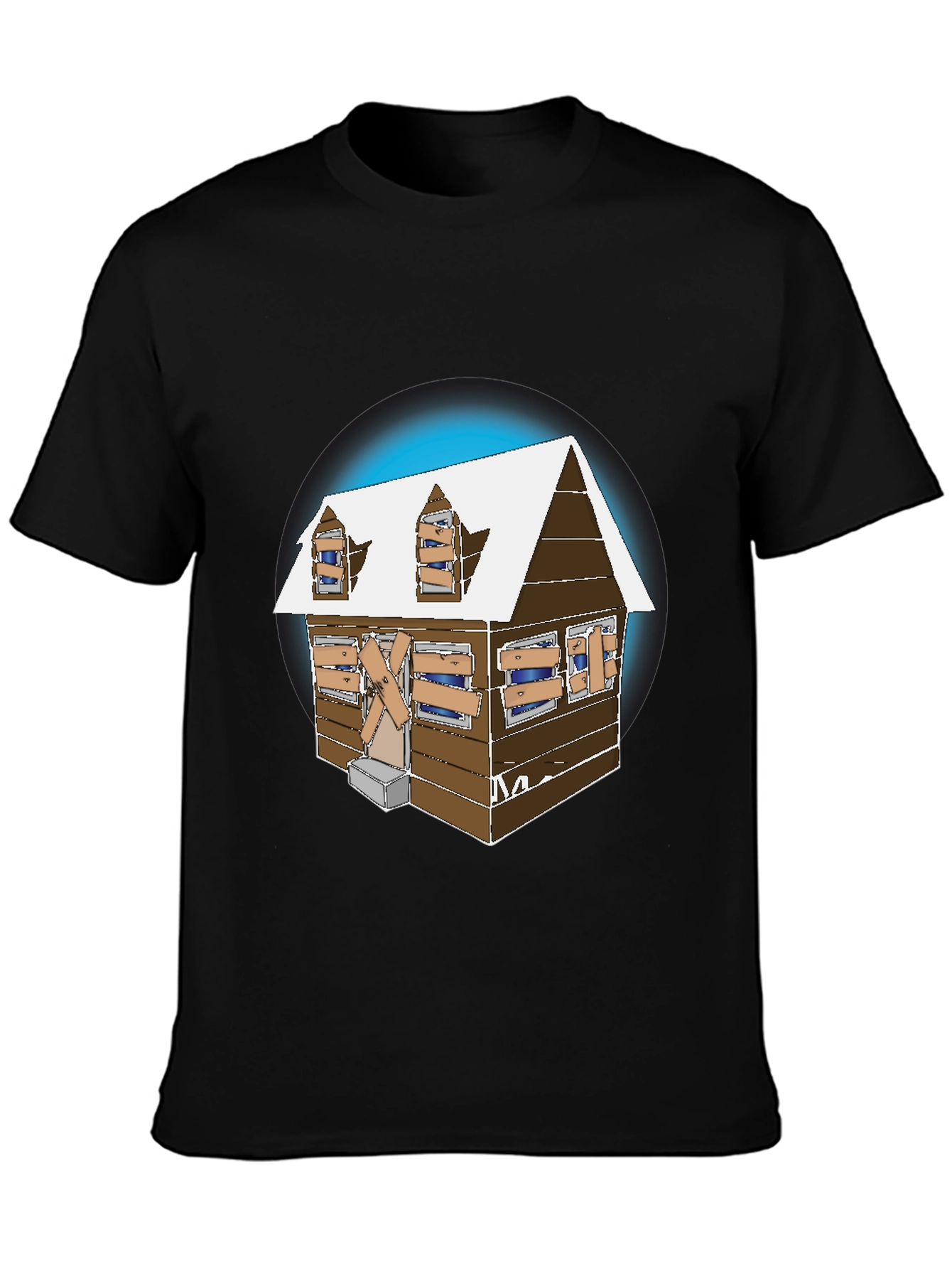 Haunted Cabin Graphic Tee - Unique Design