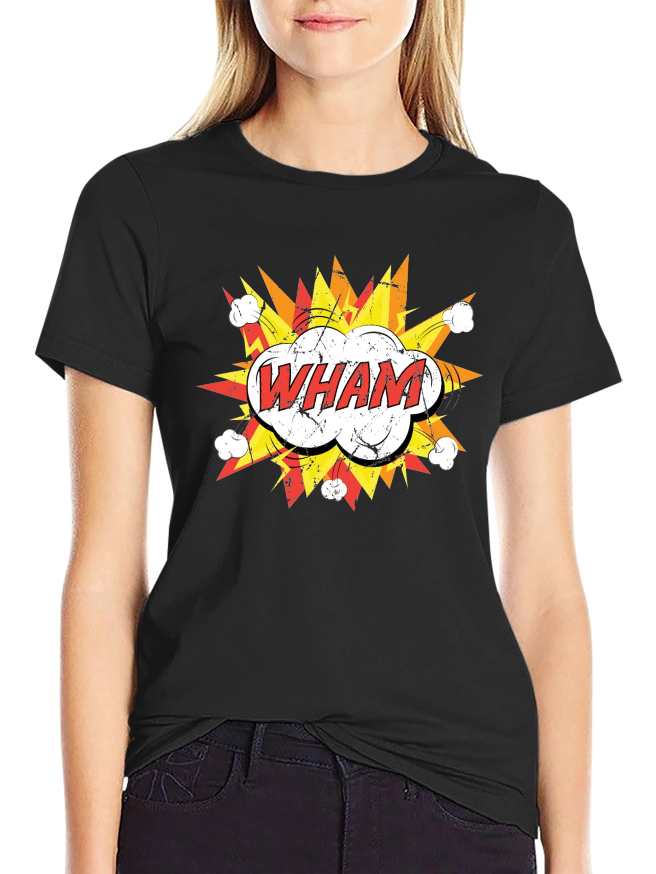 Wham! Graphic Print Black T-Shirt