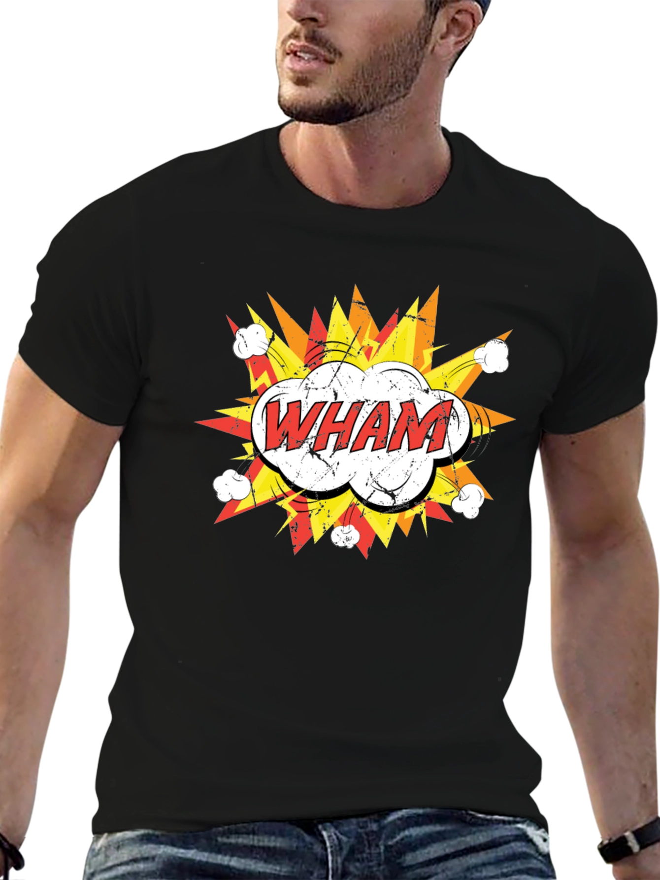 Wham! Graphic Print Black T-Shirt