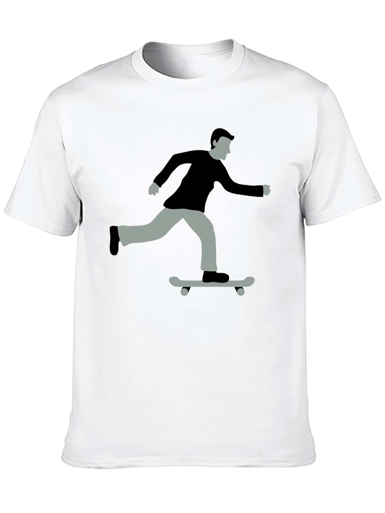 Skateboarder Graphic Tee - Black Cotton T-Shirt