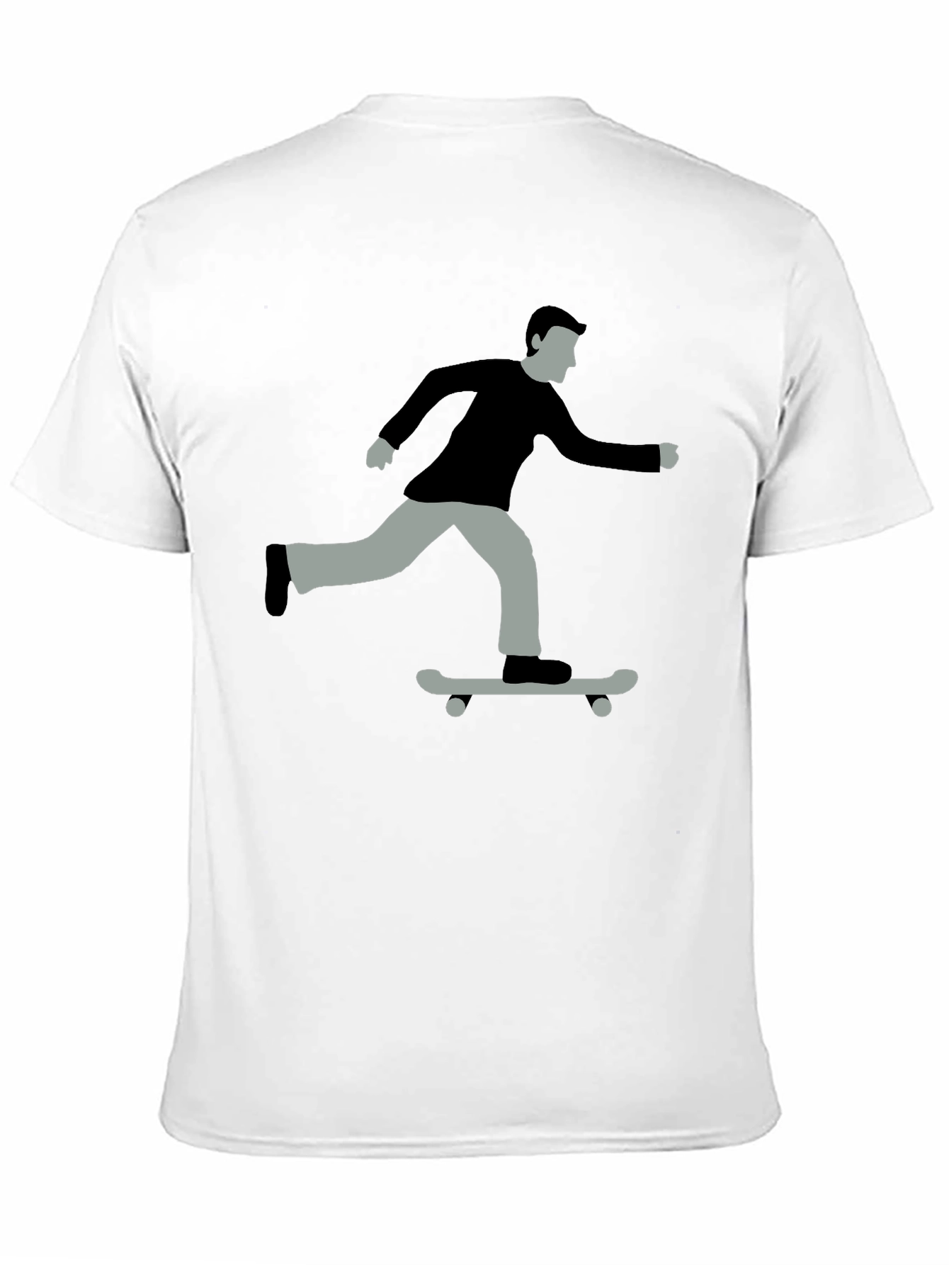 Skateboarder Graphic Tee - Black Cotton T-Shirt