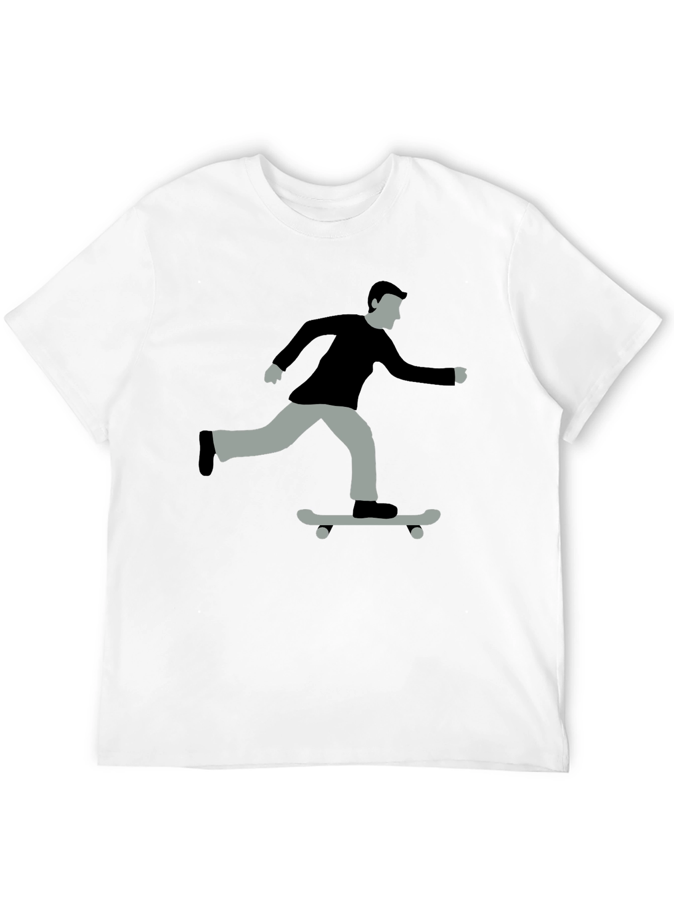Skateboarder Graphic Tee - Black Cotton T-Shirt
