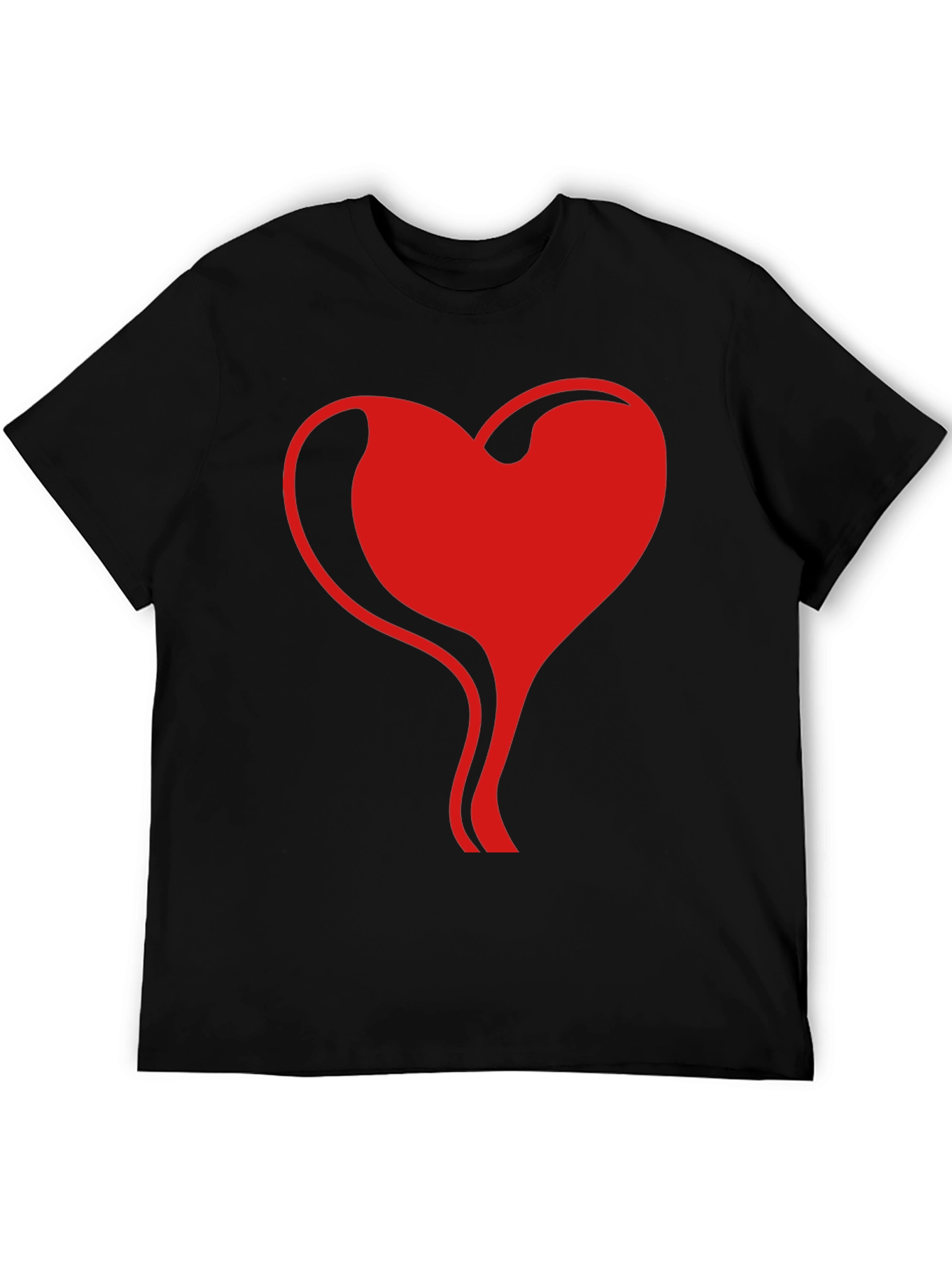 Heart Flow Graphic Tee - Stylish Black T-Shirt