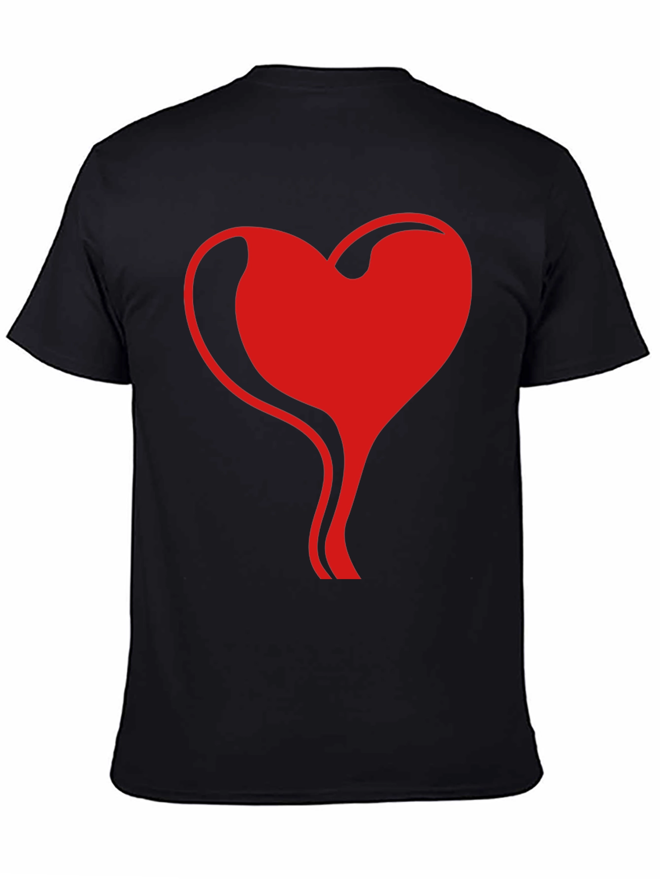 Heart Flow Graphic Tee - Stylish Black T-Shirt
