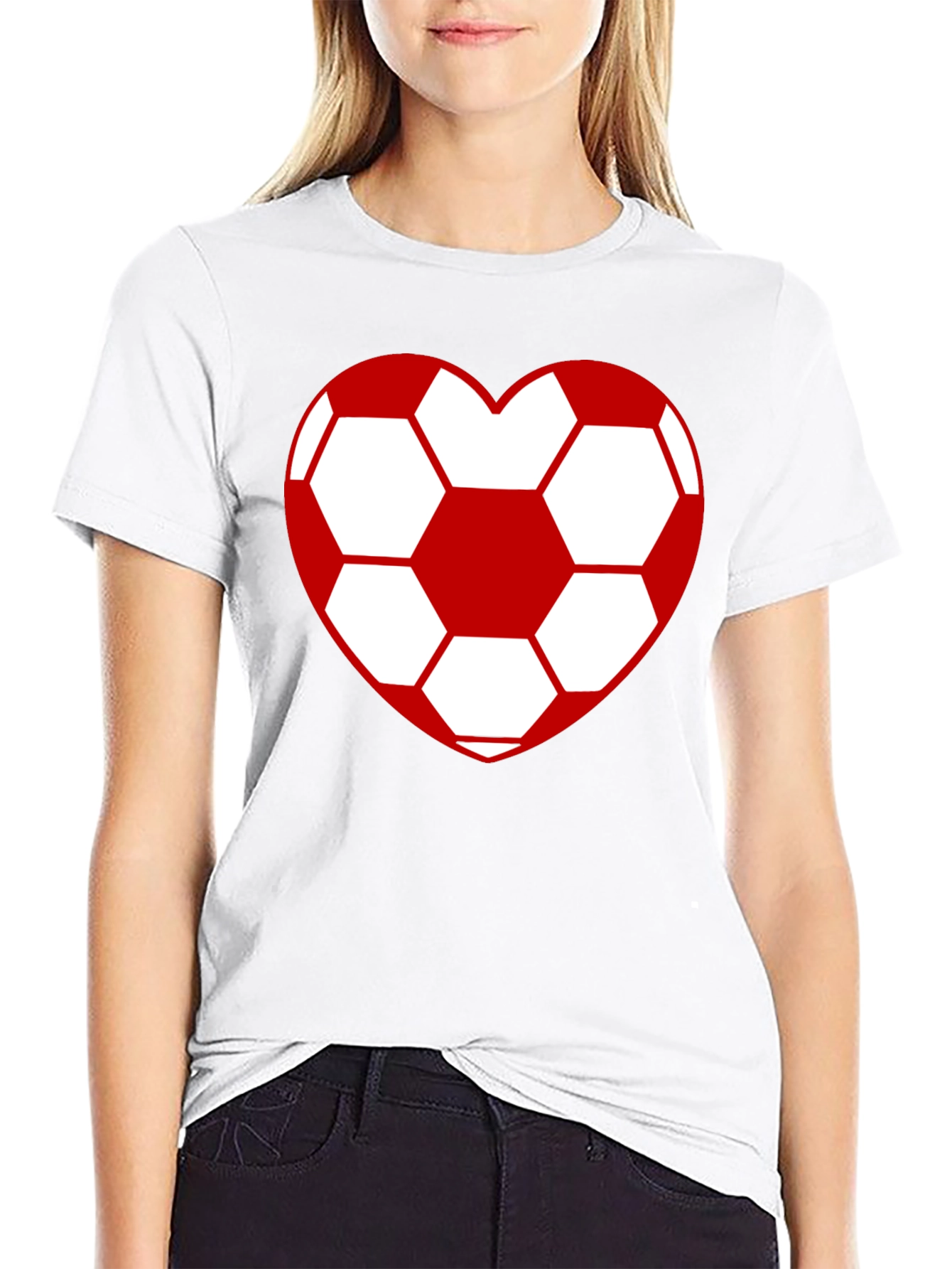 Soccer Heart T-Shirt - Stylish Black Cotton Tee