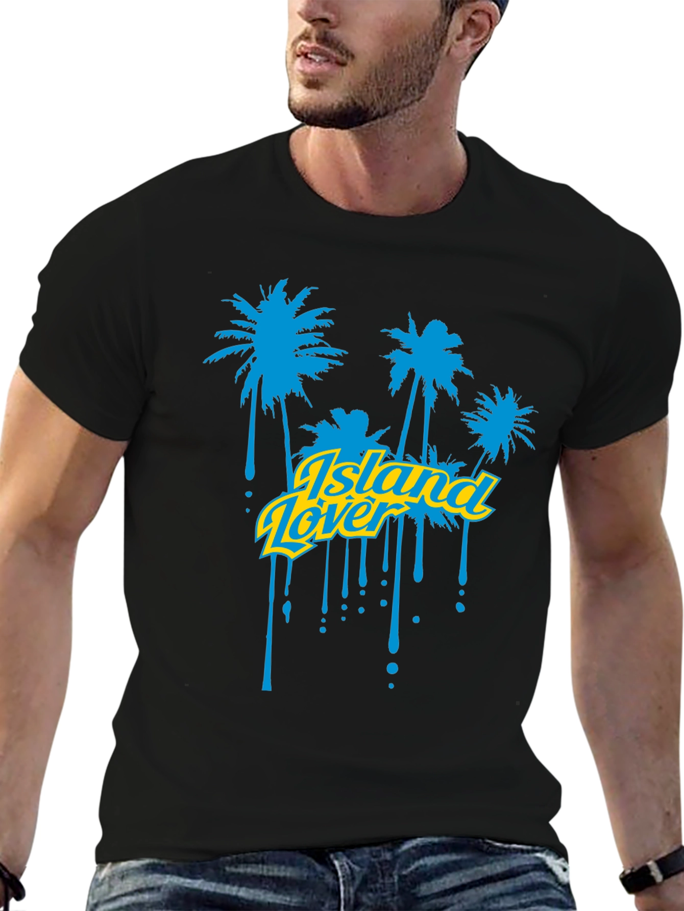 Island Lover Graphic T-Shirt - Black