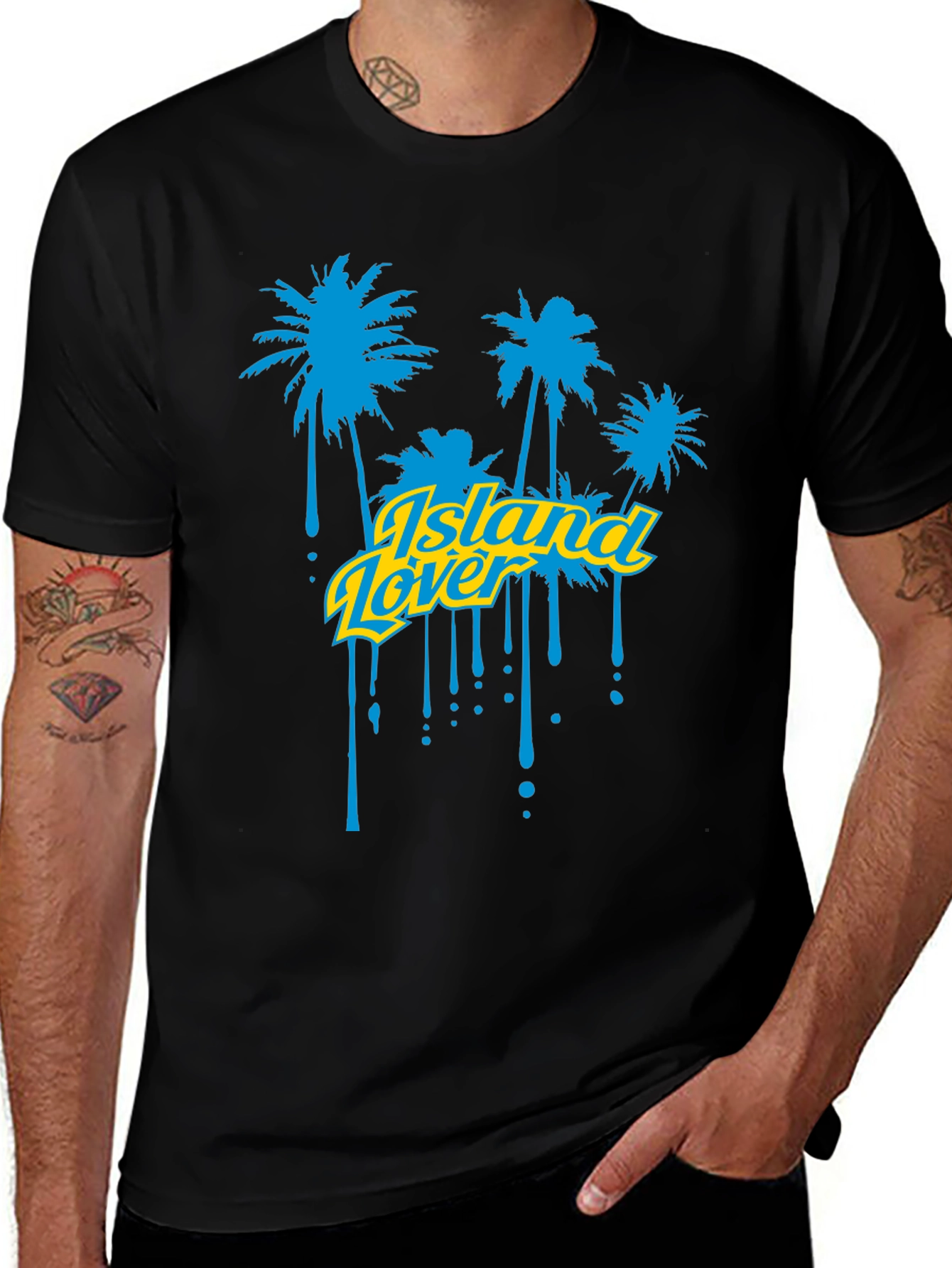 Island Lover Graphic T-Shirt - Black