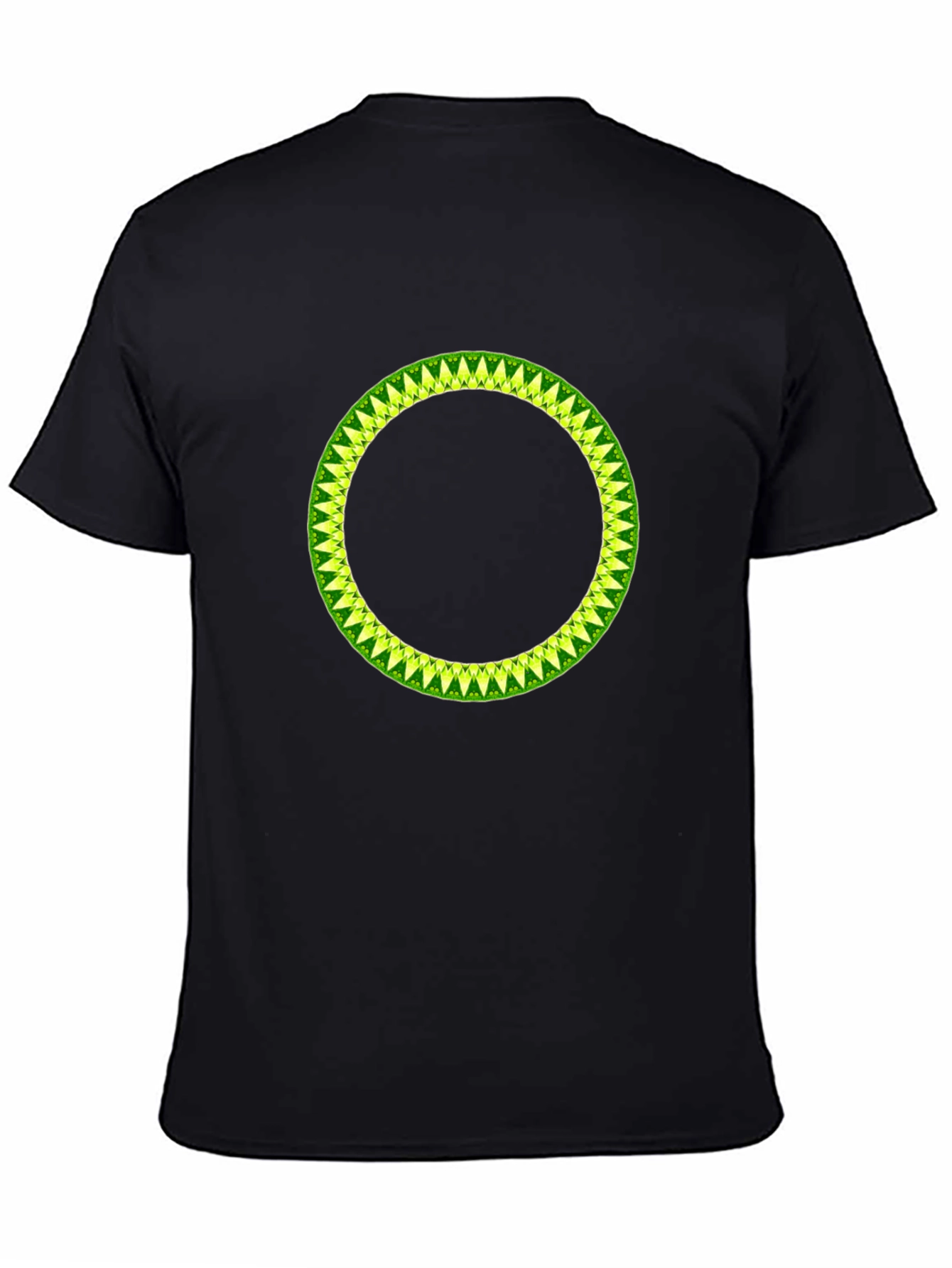 Geometric Circle Design Black T-Shirt
