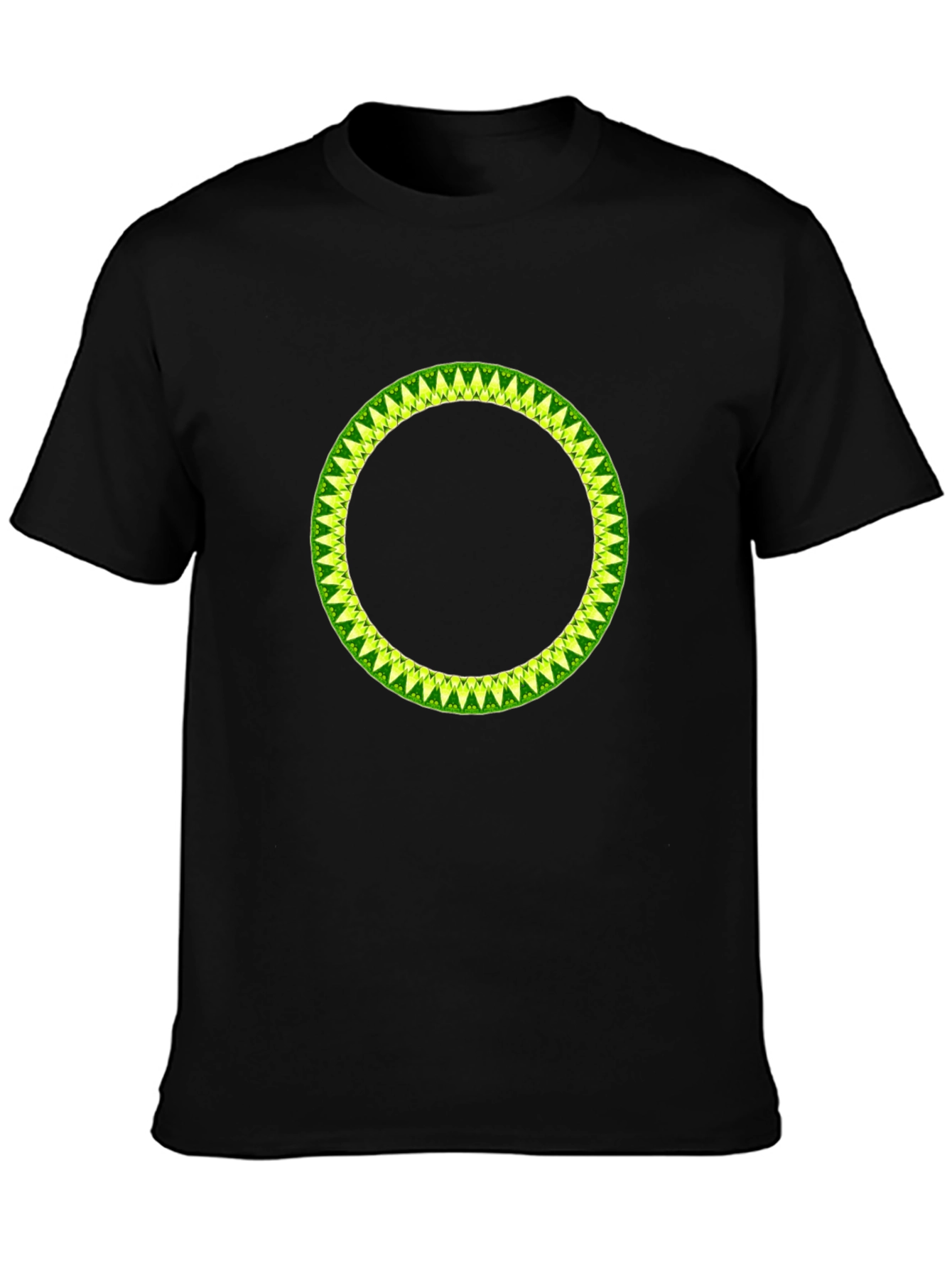 Geometric Circle Design Black T-Shirt