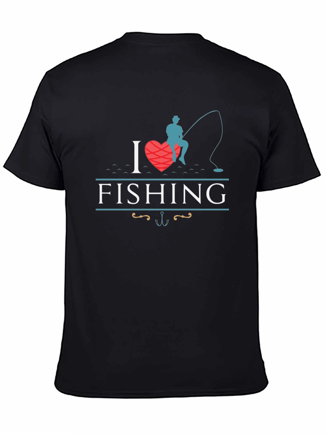I Heart Fishing Black T-Shirt
