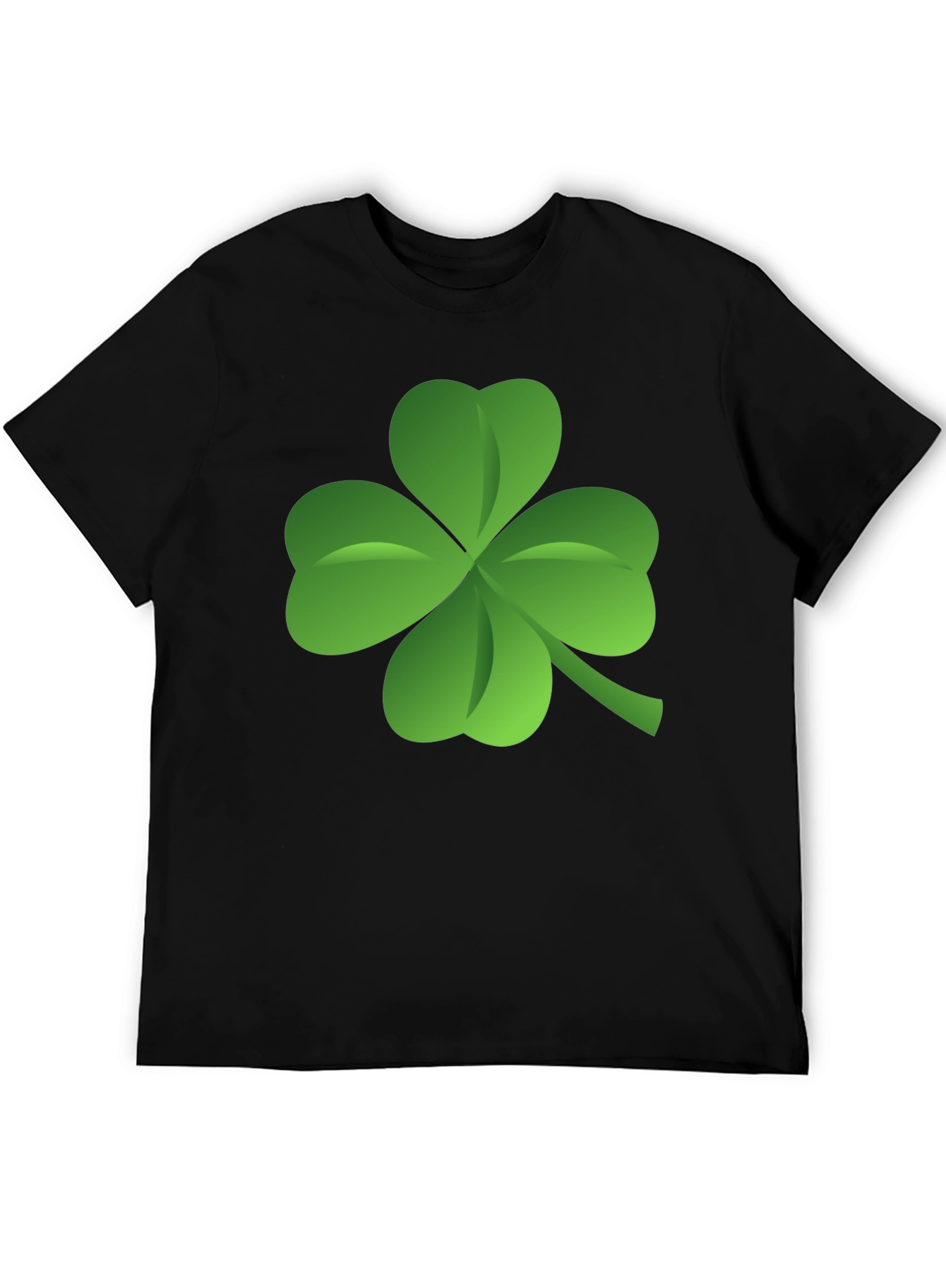 Lucky Four Leaf Clover Black T-Shirt