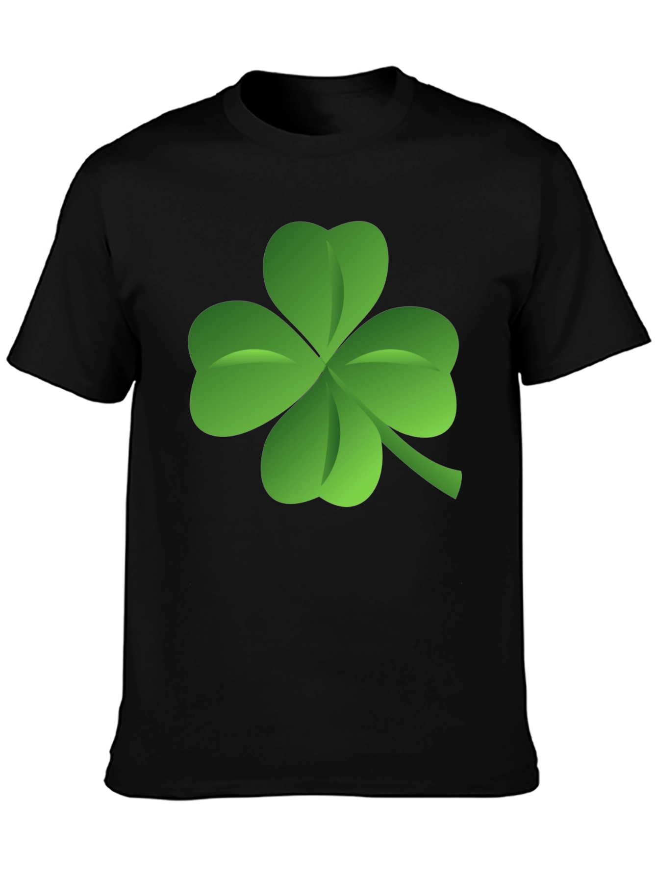 Lucky Four Leaf Clover Black T-Shirt