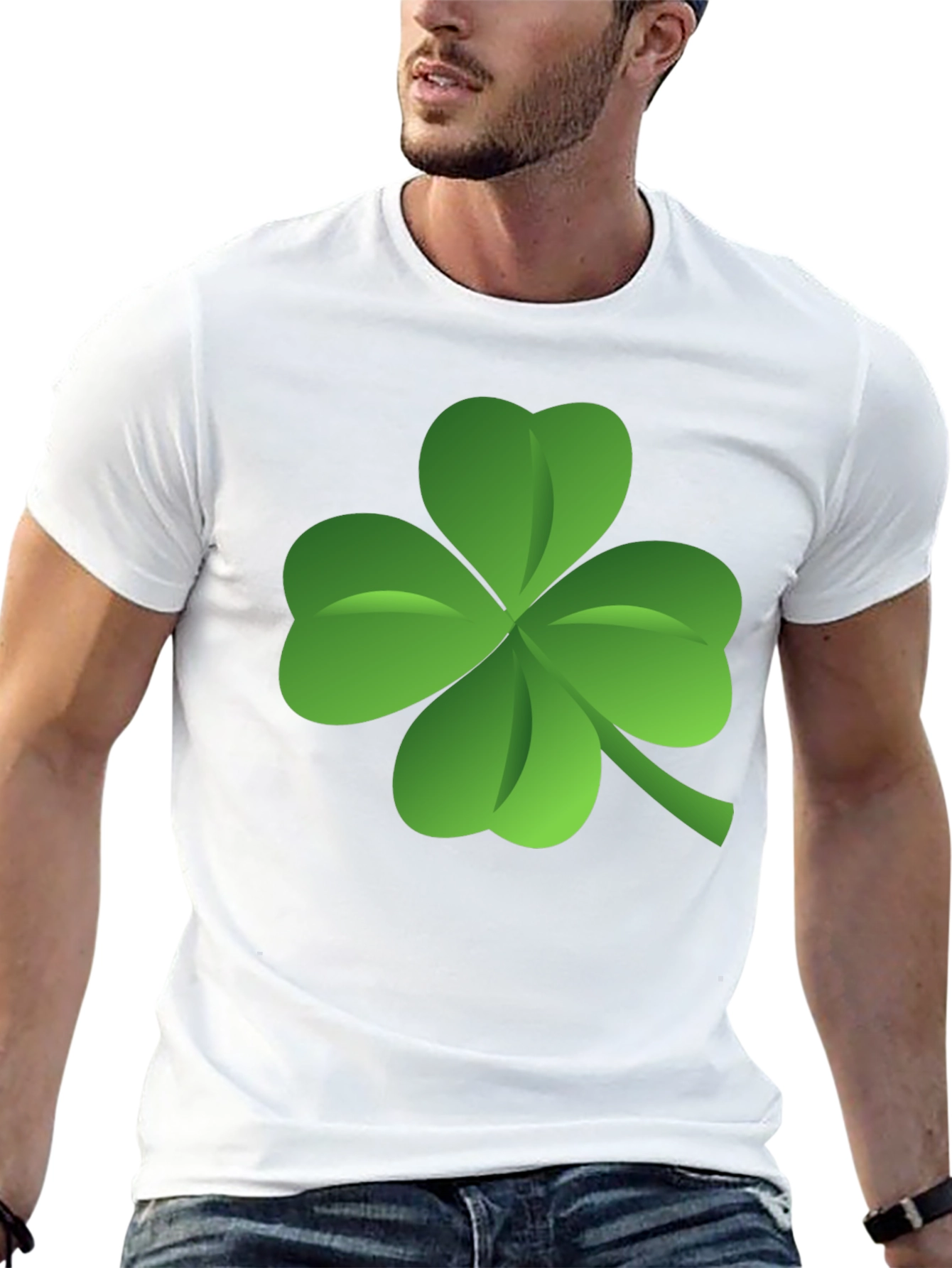 Lucky Four Leaf Clover Black T-Shirt