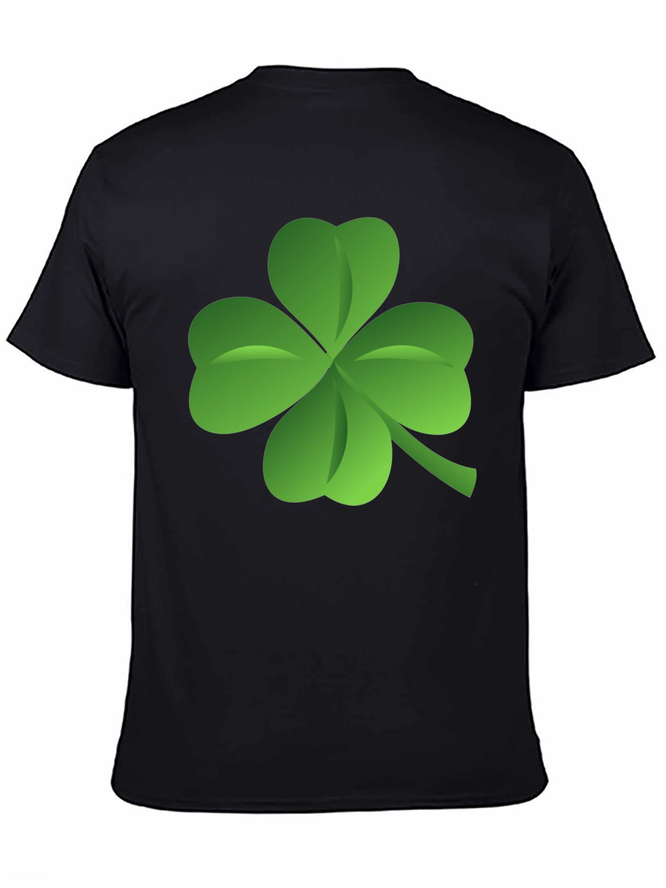 Lucky Four Leaf Clover Black T-Shirt