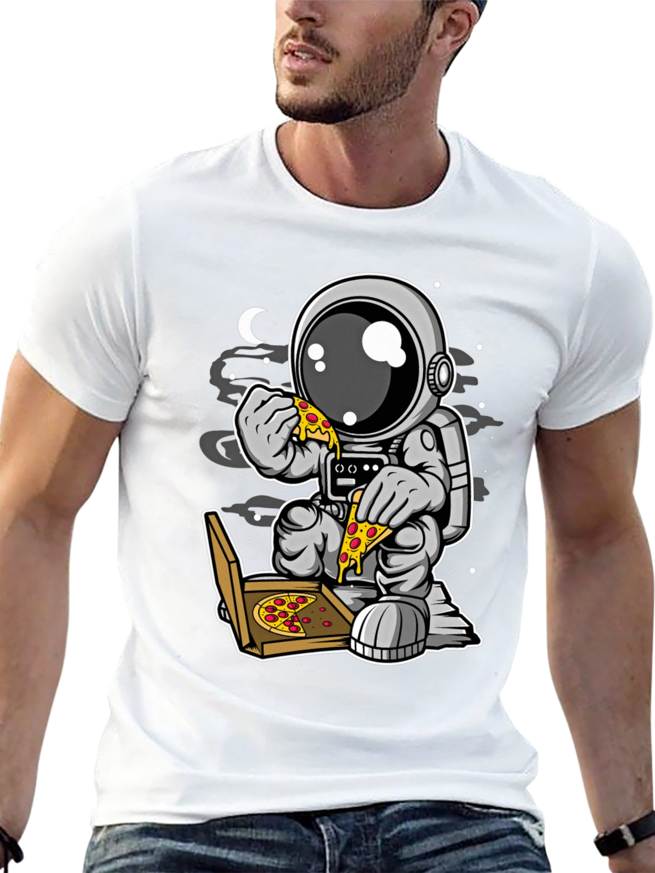 Astronaut Pizza T-Shirt - Space Foodie Tee
