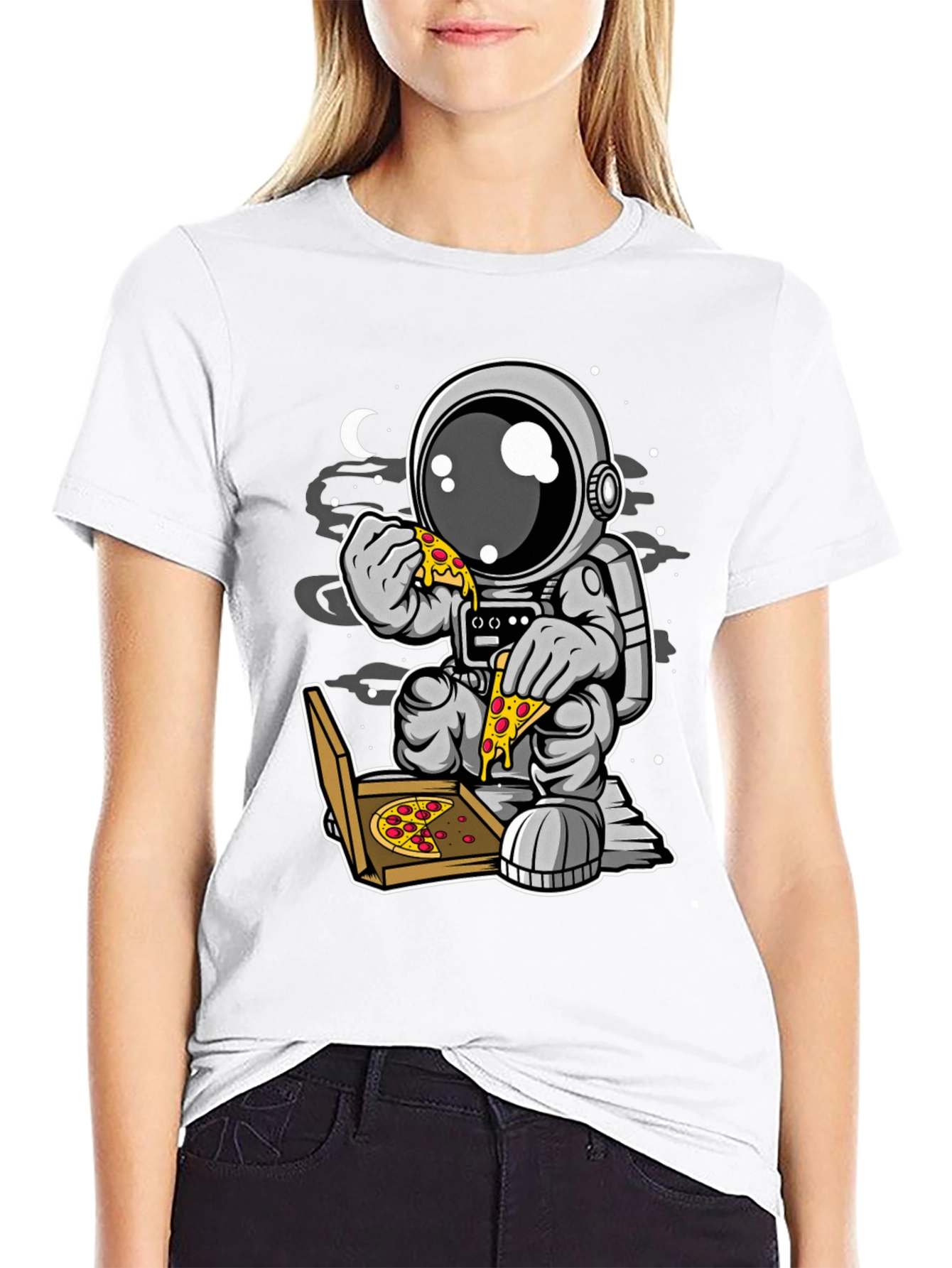 Astronaut Pizza T-Shirt - Space Foodie Tee