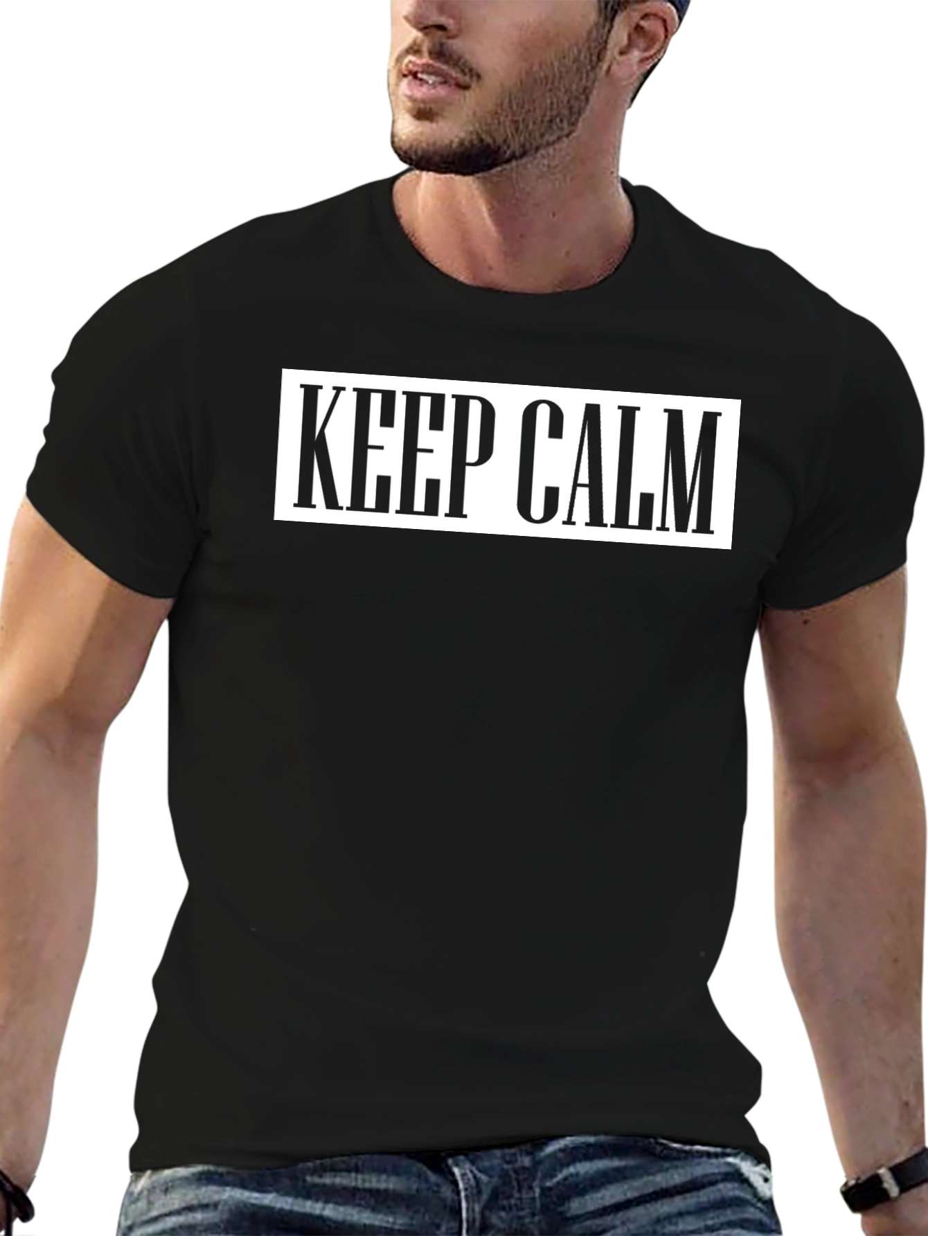 Keep Calm Graphic T-Shirt - Black Casual Tee