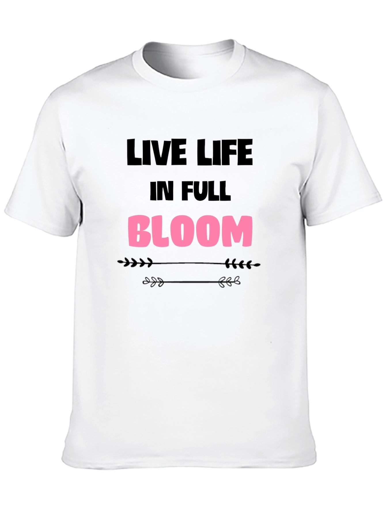 Live Life in Full Bloom Graphic Tee - Black