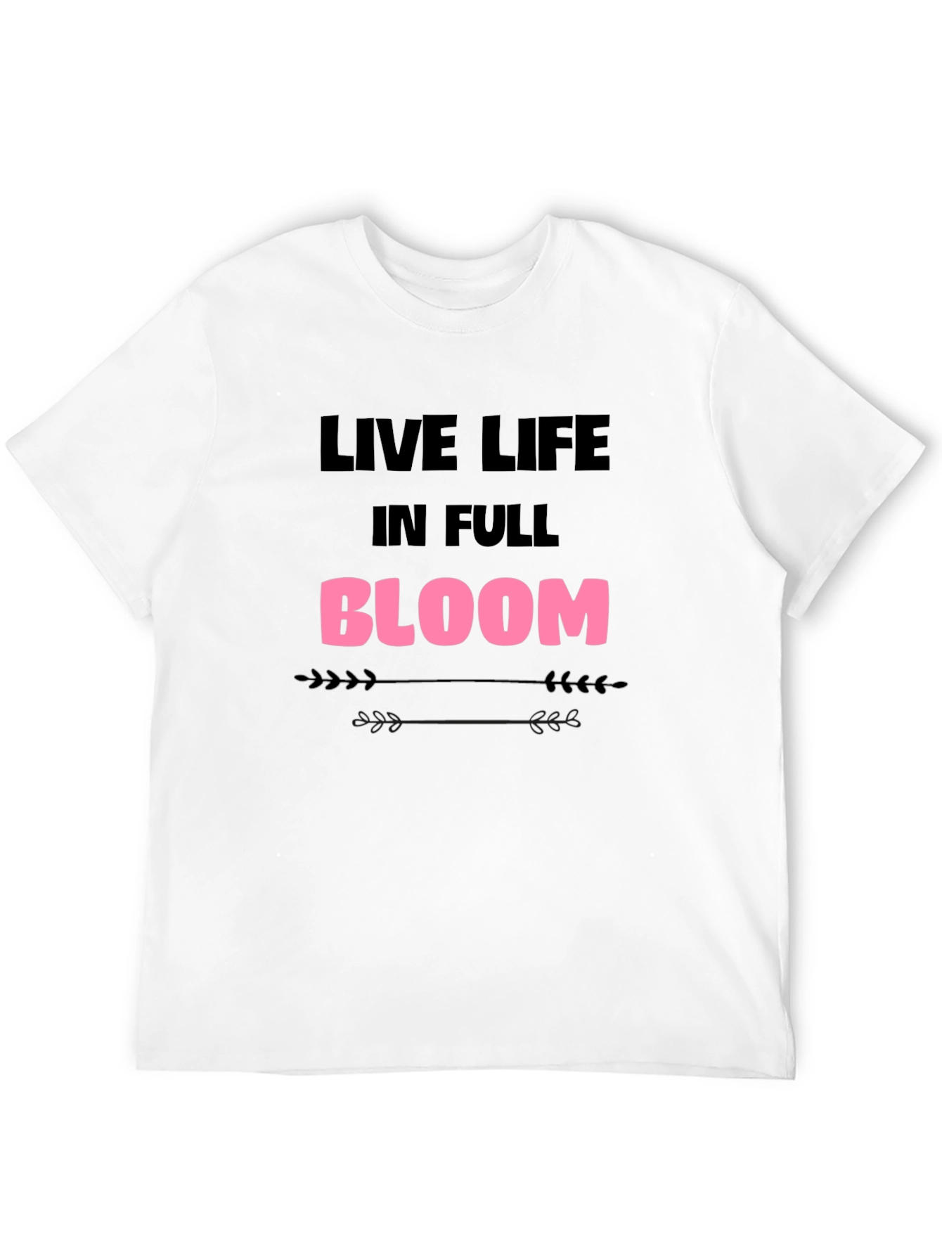 Live Life in Full Bloom Graphic Tee - Black