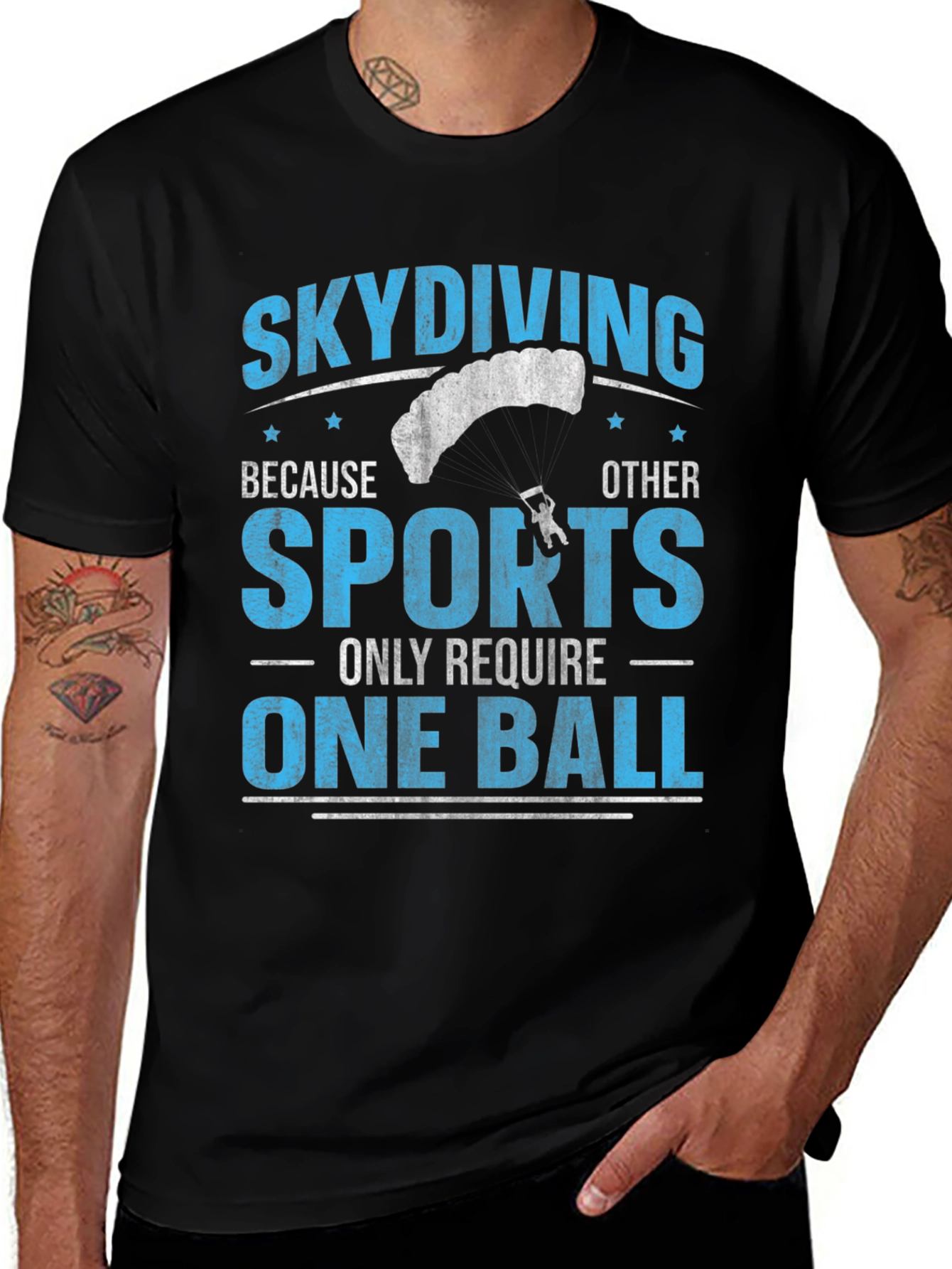 Funny Skydiving T-Shirt - One Ball