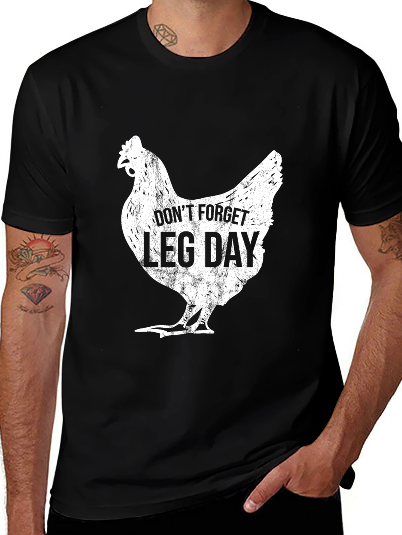 Dont Forget Leg Day Chicken Graphic T-Shirt