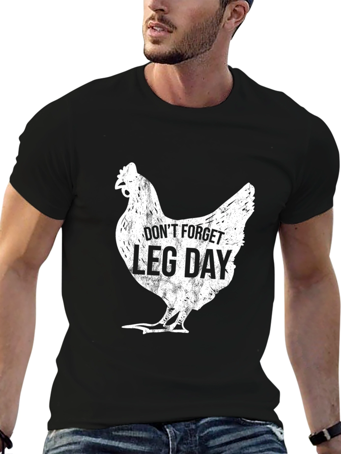 Dont Forget Leg Day Chicken Graphic T-Shirt