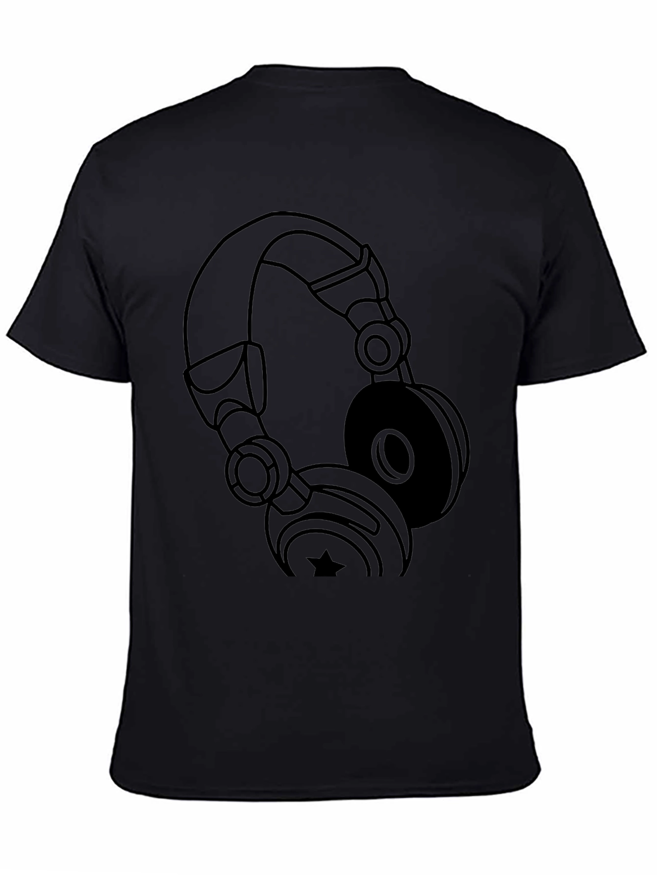Black Headphones Graphic T-Shirt