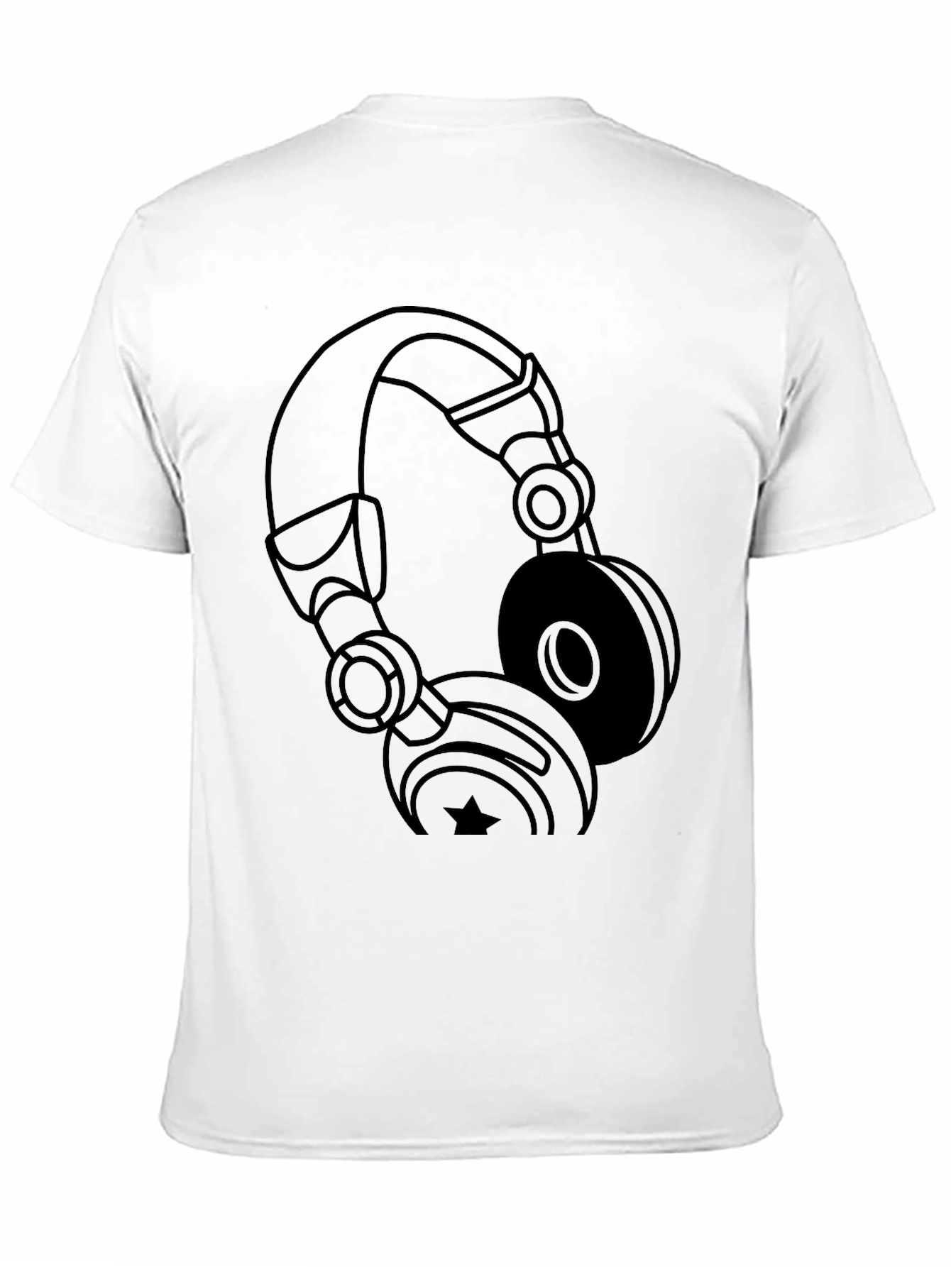 Black Headphones Graphic T-Shirt