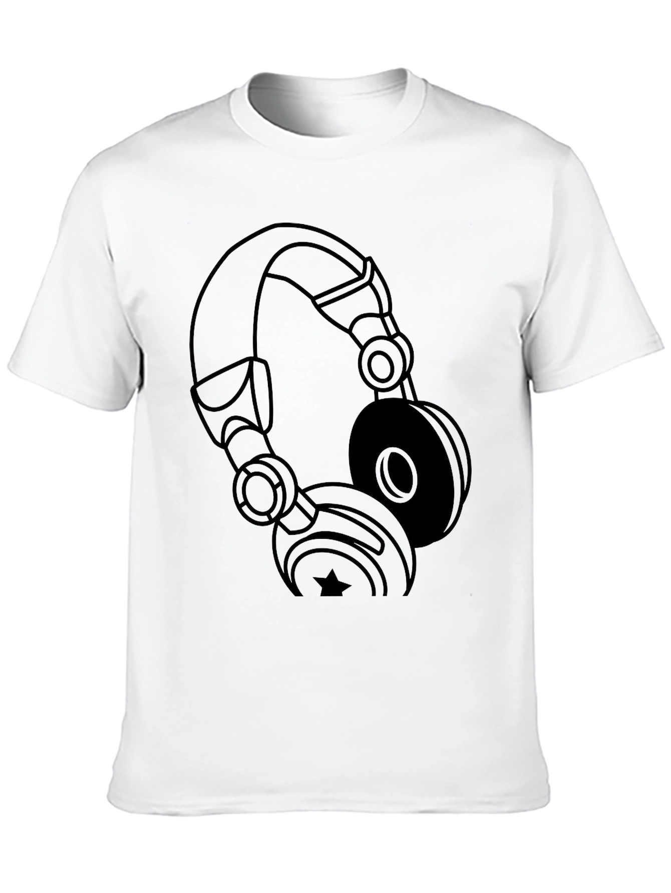 Black Headphones Graphic T-Shirt