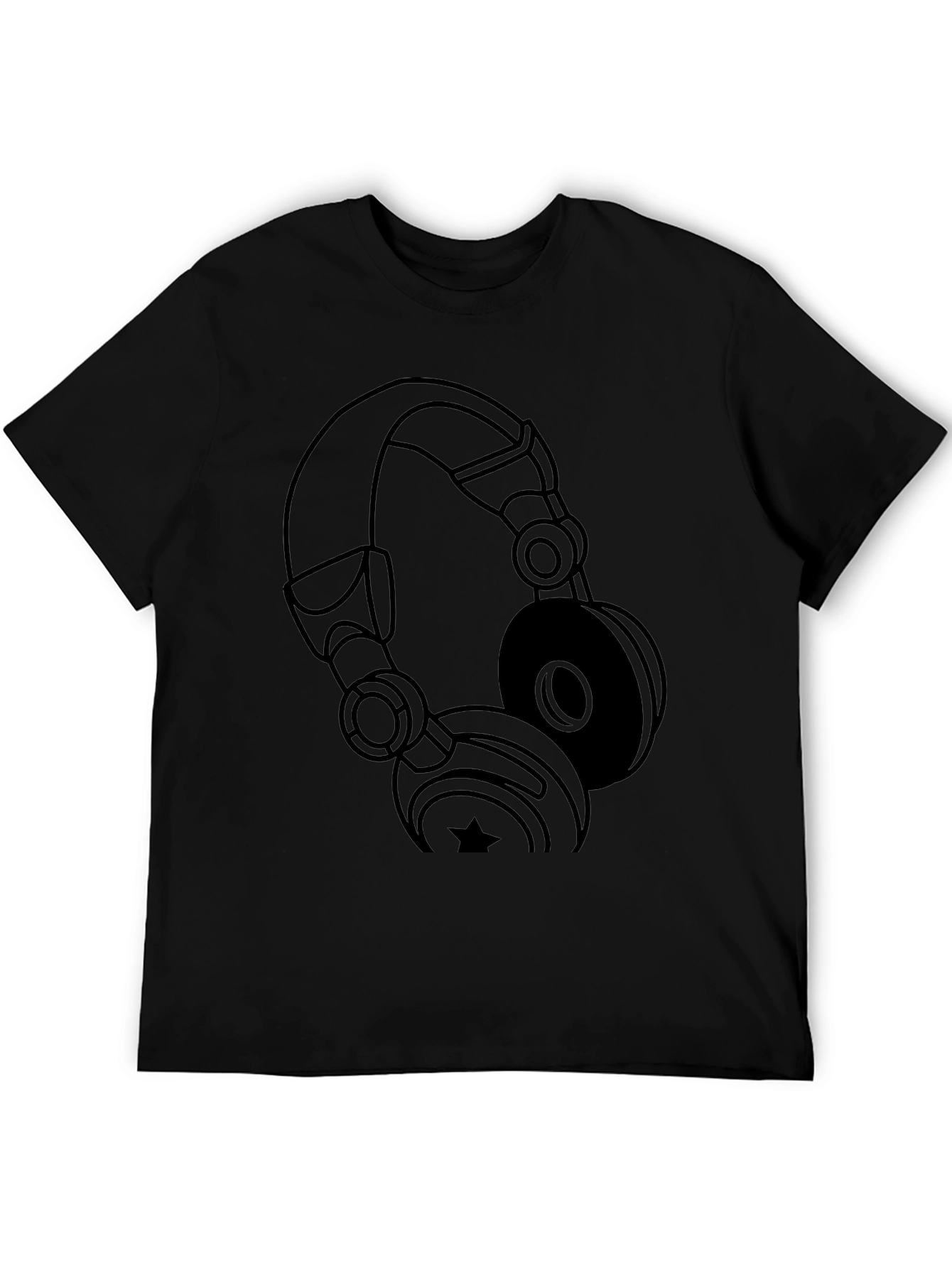 Black Headphones Graphic T-Shirt
