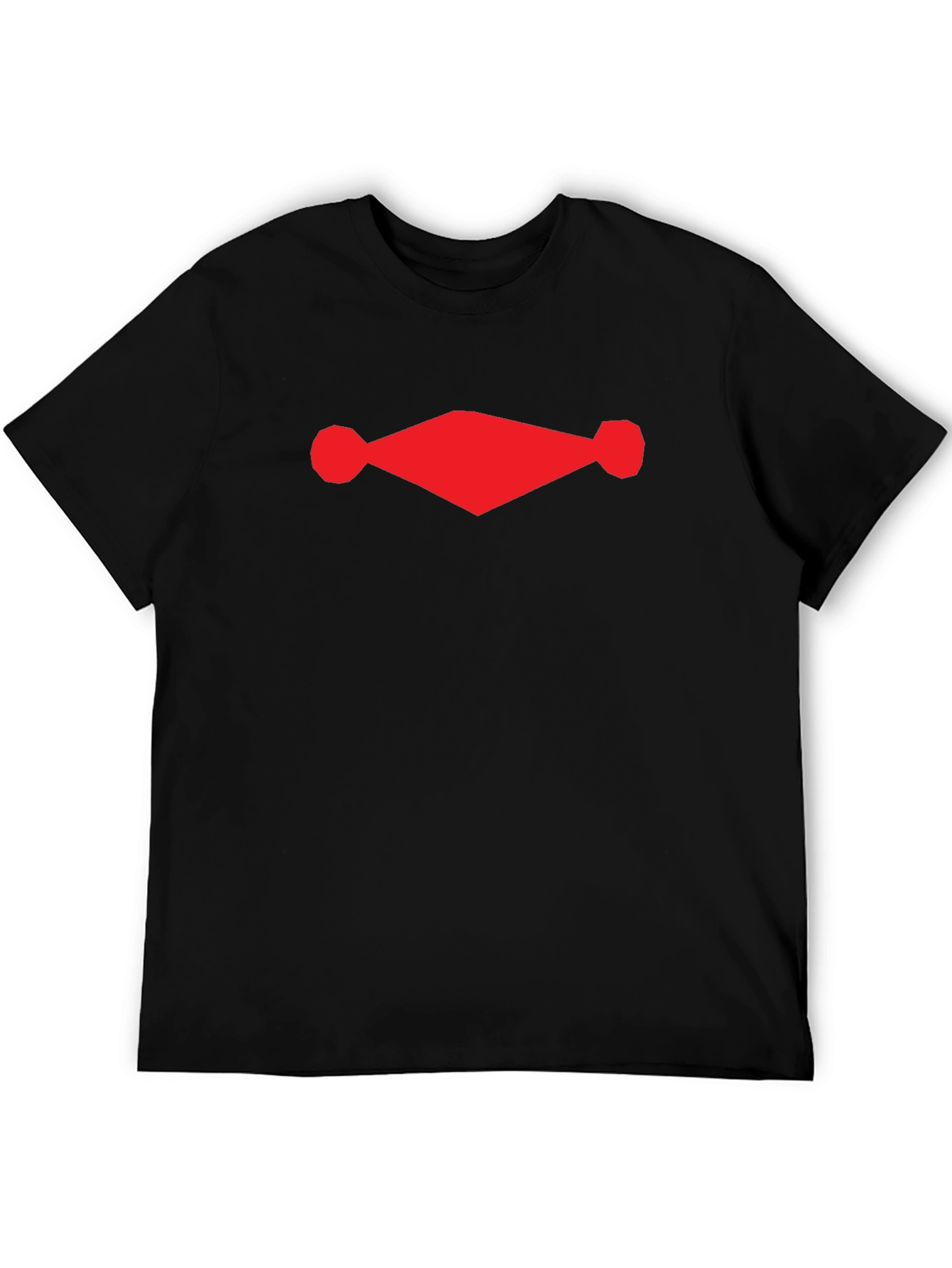 Black Tee with Red Diamond Design