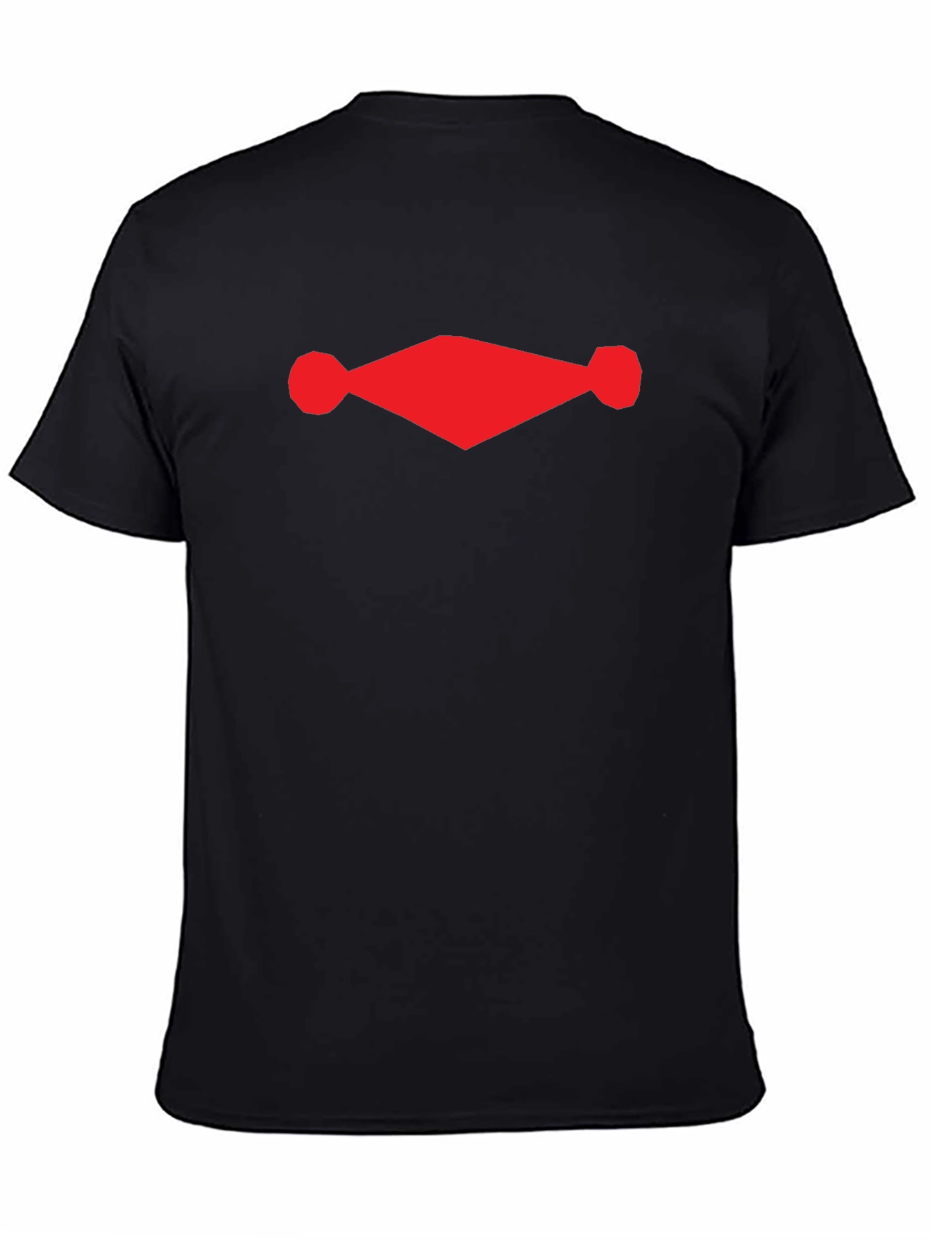 Black Tee with Red Diamond Design