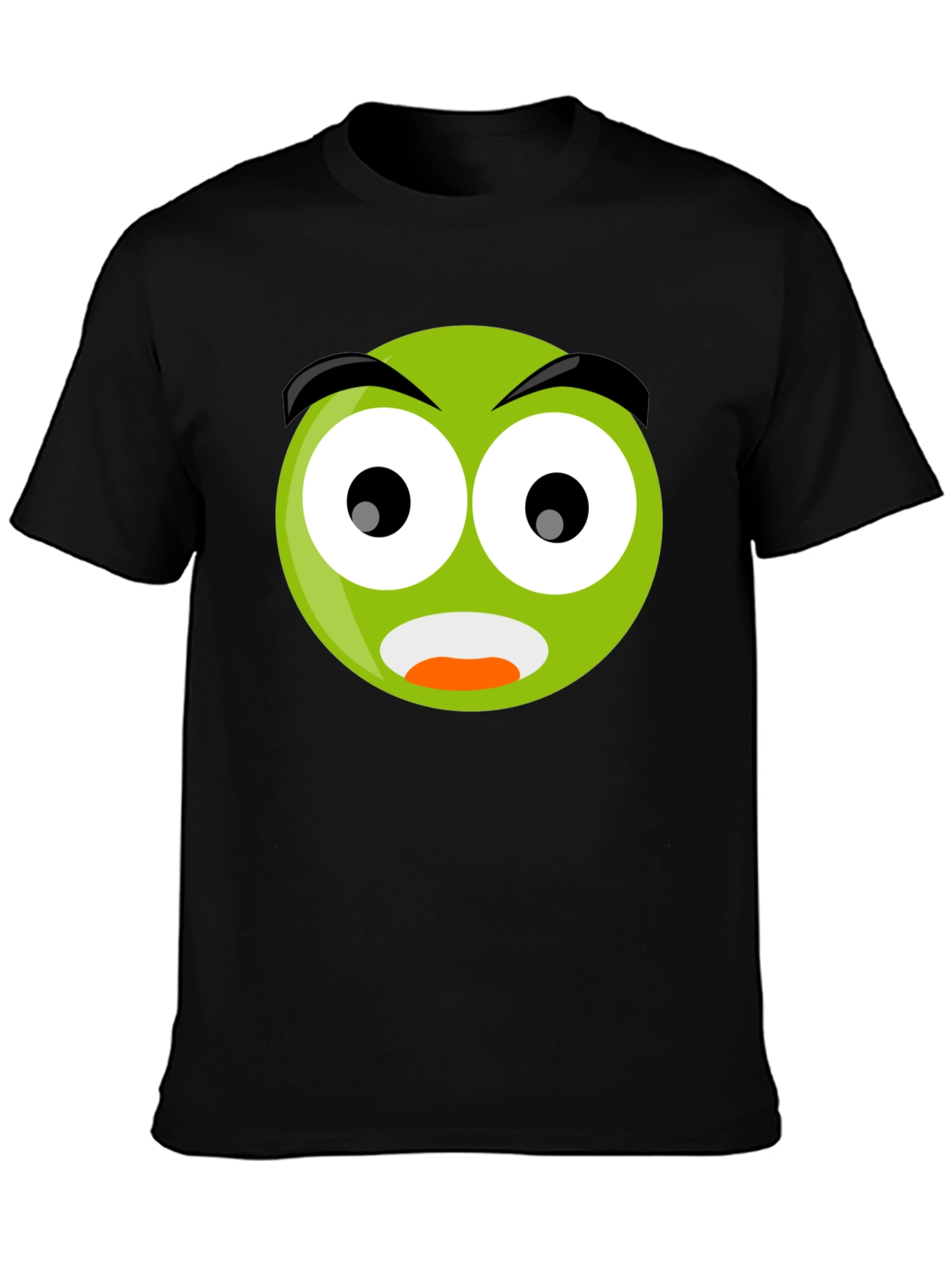 Shocked Emoji Black T-Shirt