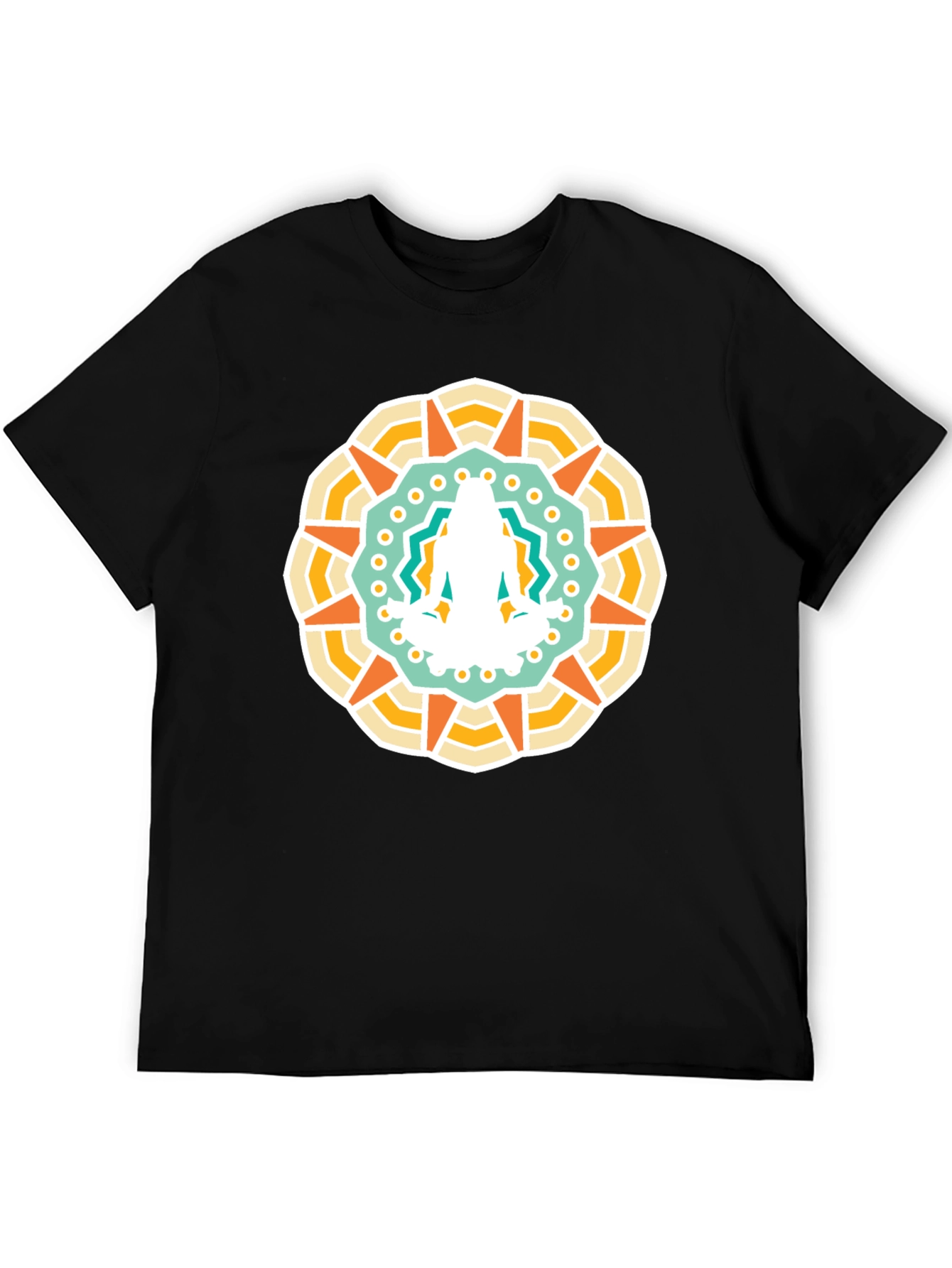 Mandala Yoga Meditation Graphic Black T-Shirt