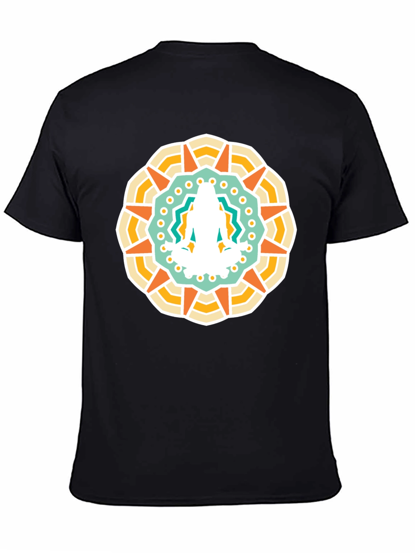 Mandala Yoga Meditation Graphic Black T-Shirt