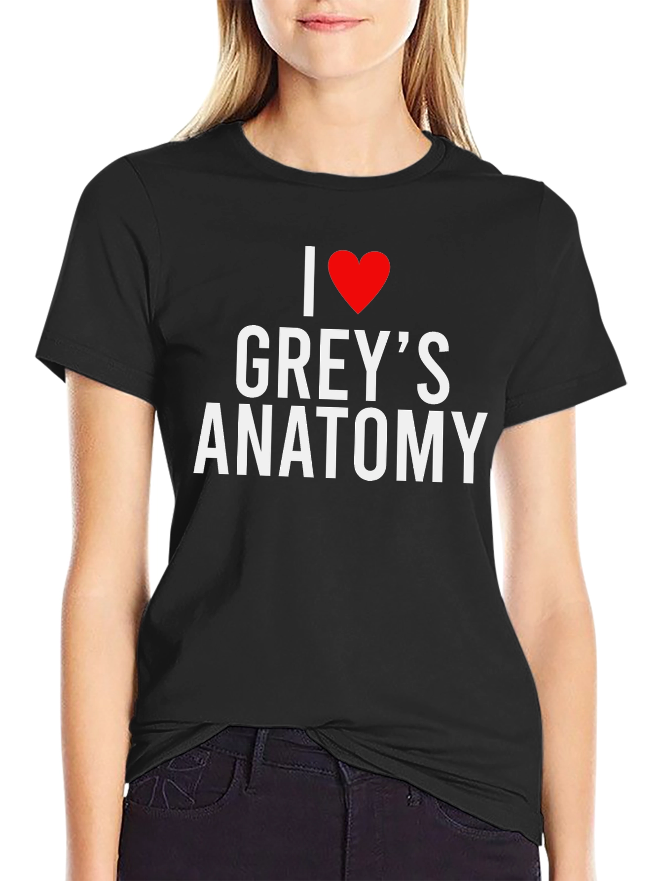 I Love Greys Anatomy Black T-Shirt