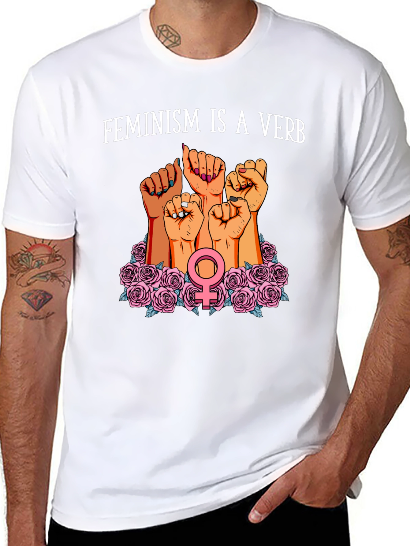 Feminism Is A Verb Graphic T-Shirt