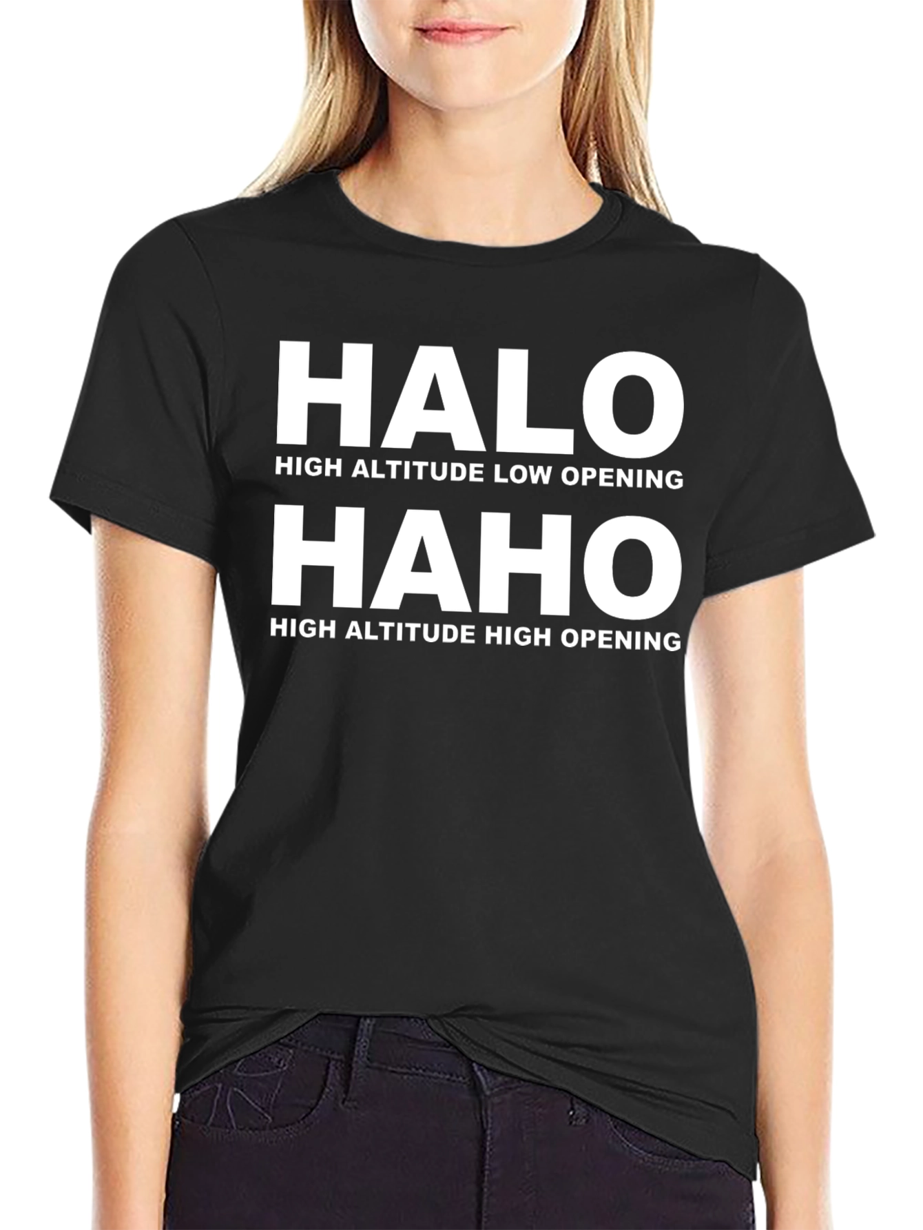 HALO HAHO Jumps Black Graphic T-Shirt