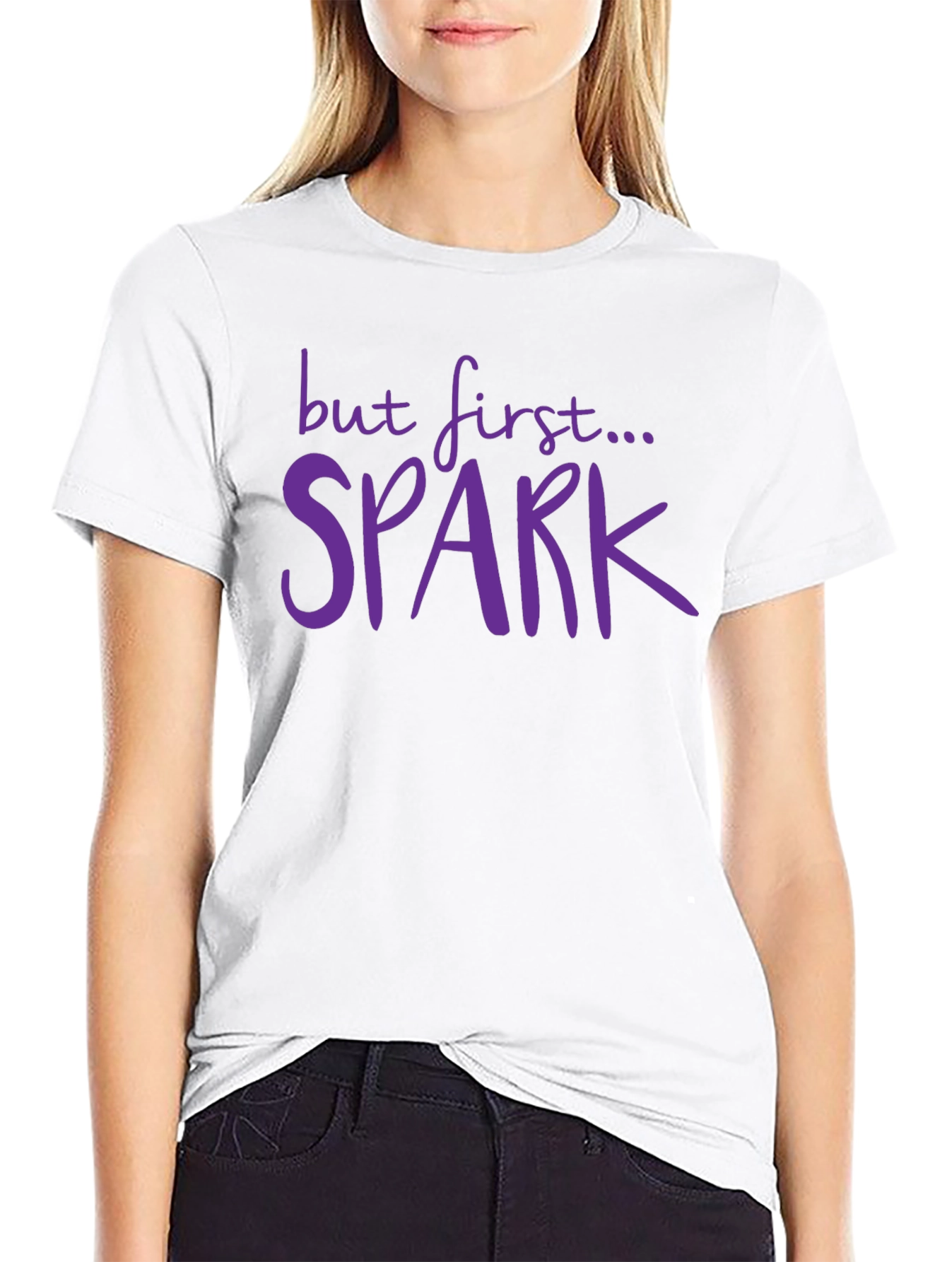 But First... Spark T-Shirt - Black Casual Tee